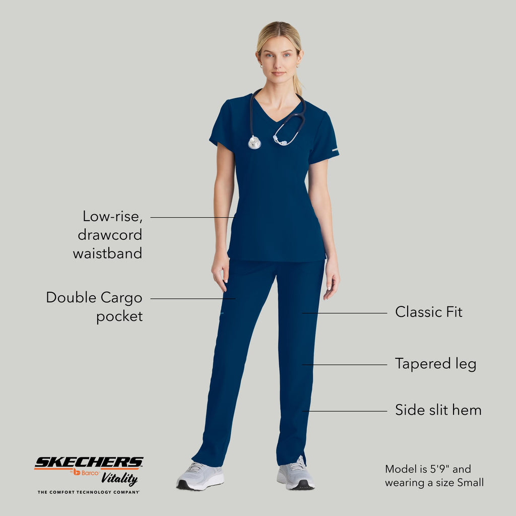 BARCO Skechers Vitality Charge Slim Fit Scrub Jogger for Women – Low-Rise Bottoms with Tapered Leg & 4-Way Stretch