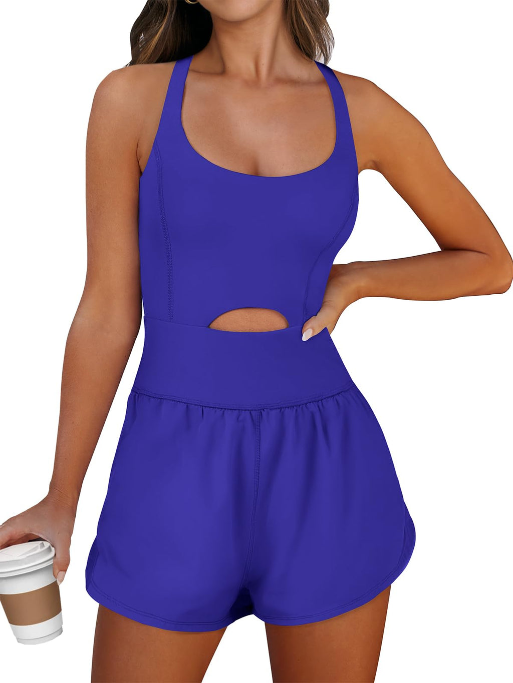 Caracilia Women's Workout Athletic Romper Summer Sets Short Jumpsuits Onesie Running Outfits Exercise Gym 2026 Trendy Clothes