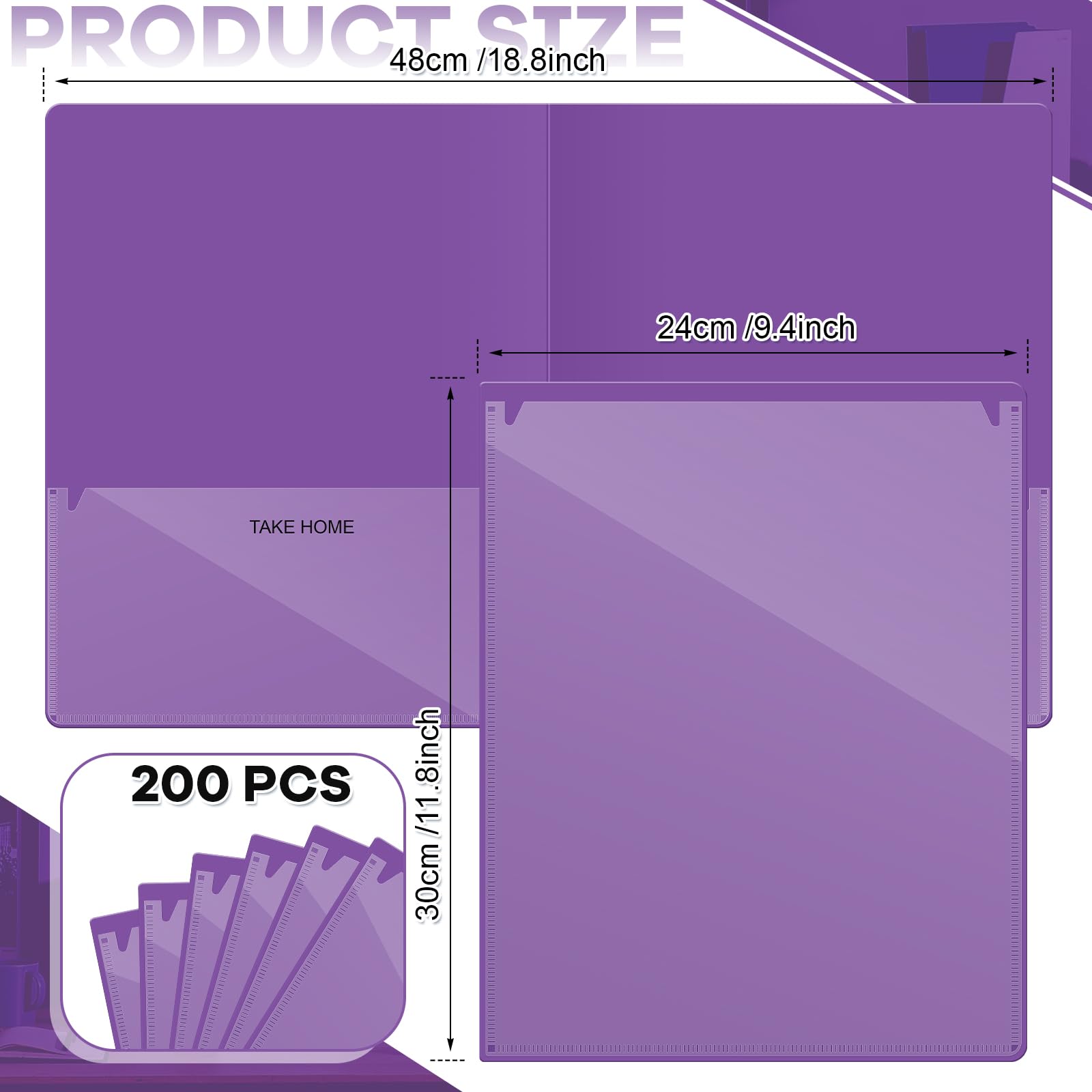 Henoyso 72 Pcs Plastic Take Home Folders with 2 Pockets Parent Teacher Classroom Communication Homework Folder for Students Parent Teacher Connect (Blue)