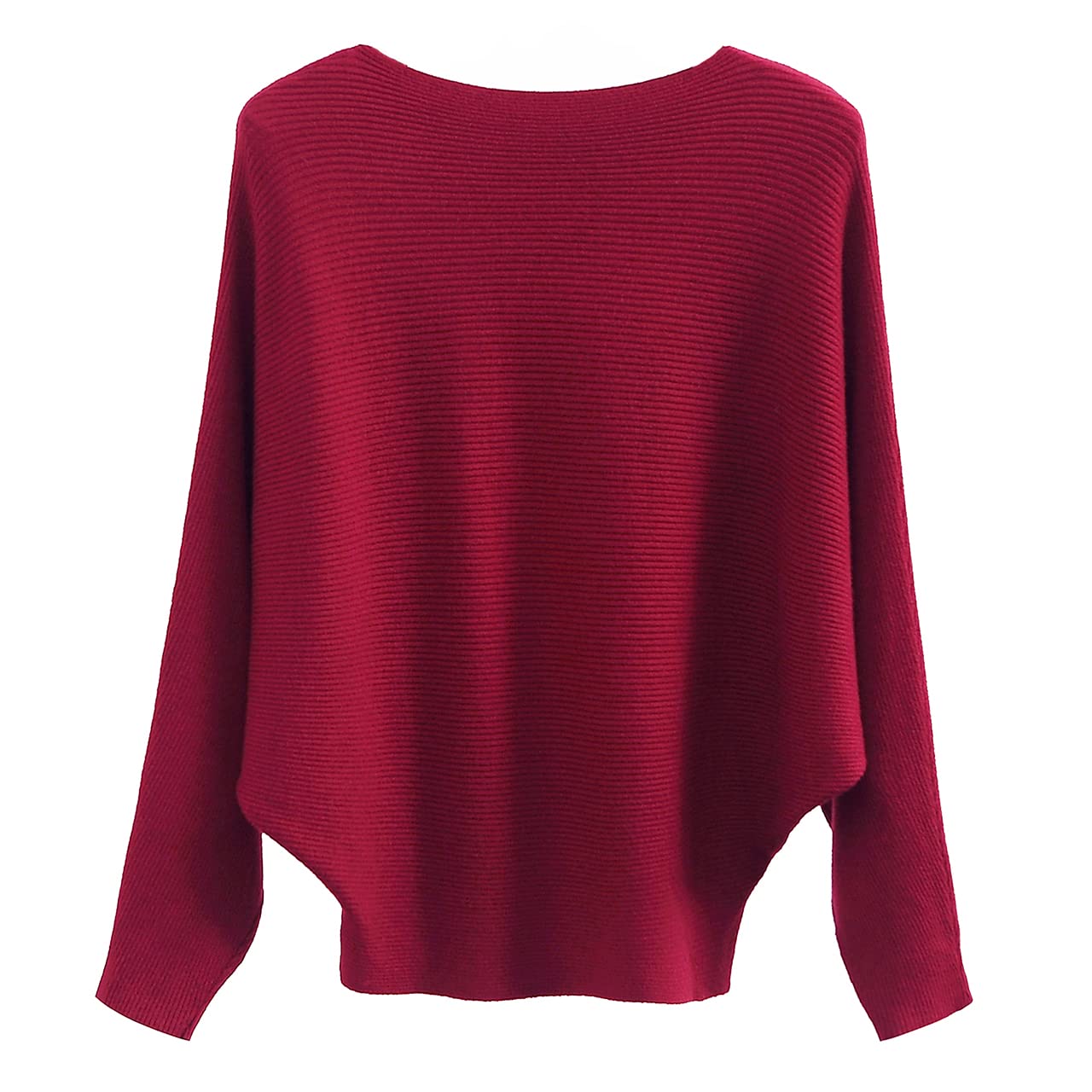 GABERLY Boat Neck Batwing Sleeves Dolman Knitted Sweaters and Pullovers Tops for Women