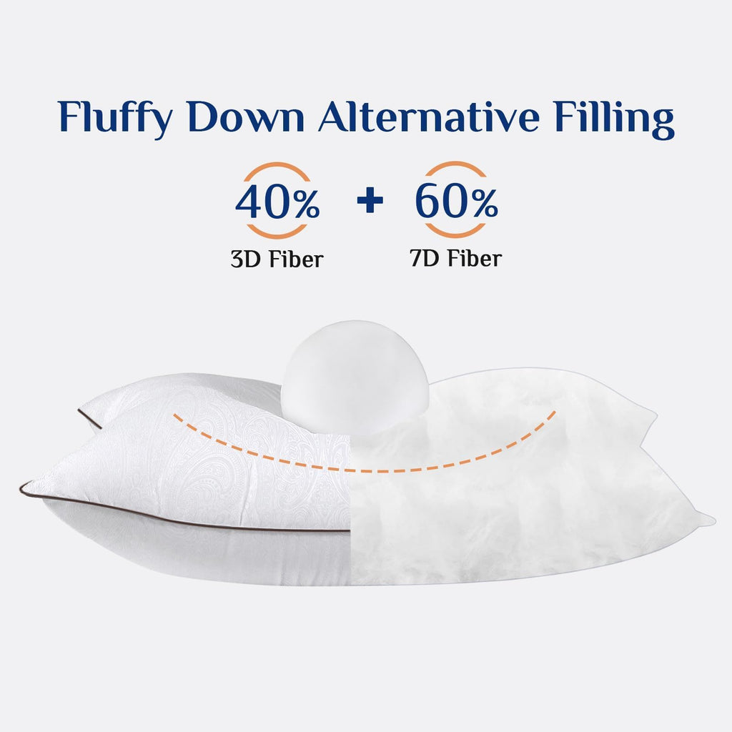 JOLLYVOGUE Standard Pillows Set for Sleeping, Cooling and Supportive Pillows Full Size for Side and Back Sleepers, Down Alternative Hotel Collection Sleeping Pillow