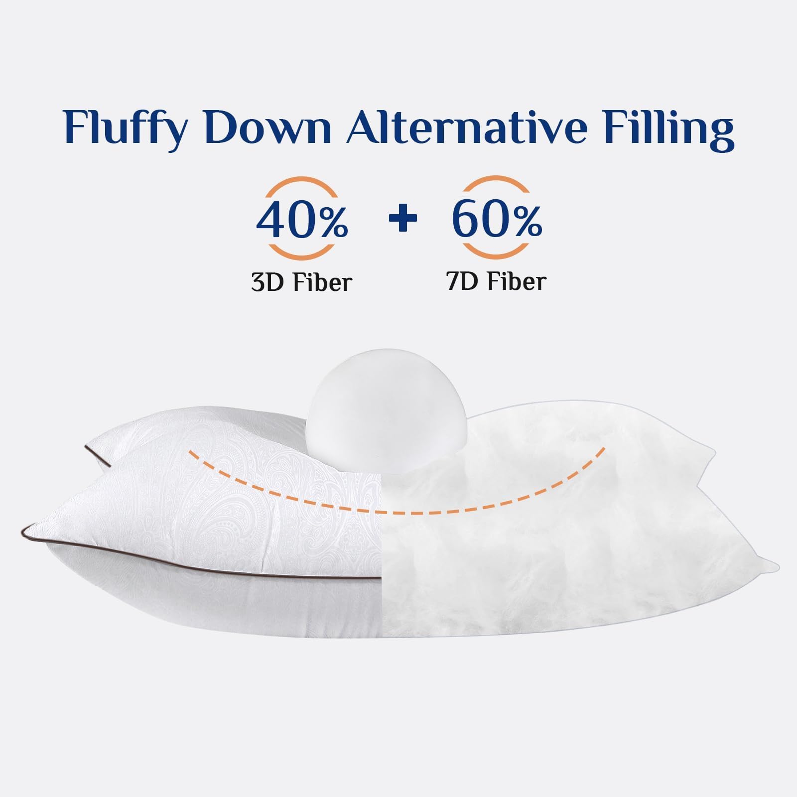 JOLLYVOGUE Standard Pillows Set for Sleeping, Cooling and Supportive Pillows Full Size for Side and Back Sleepers, Down Alternative Hotel Collection Sleeping Pillow
