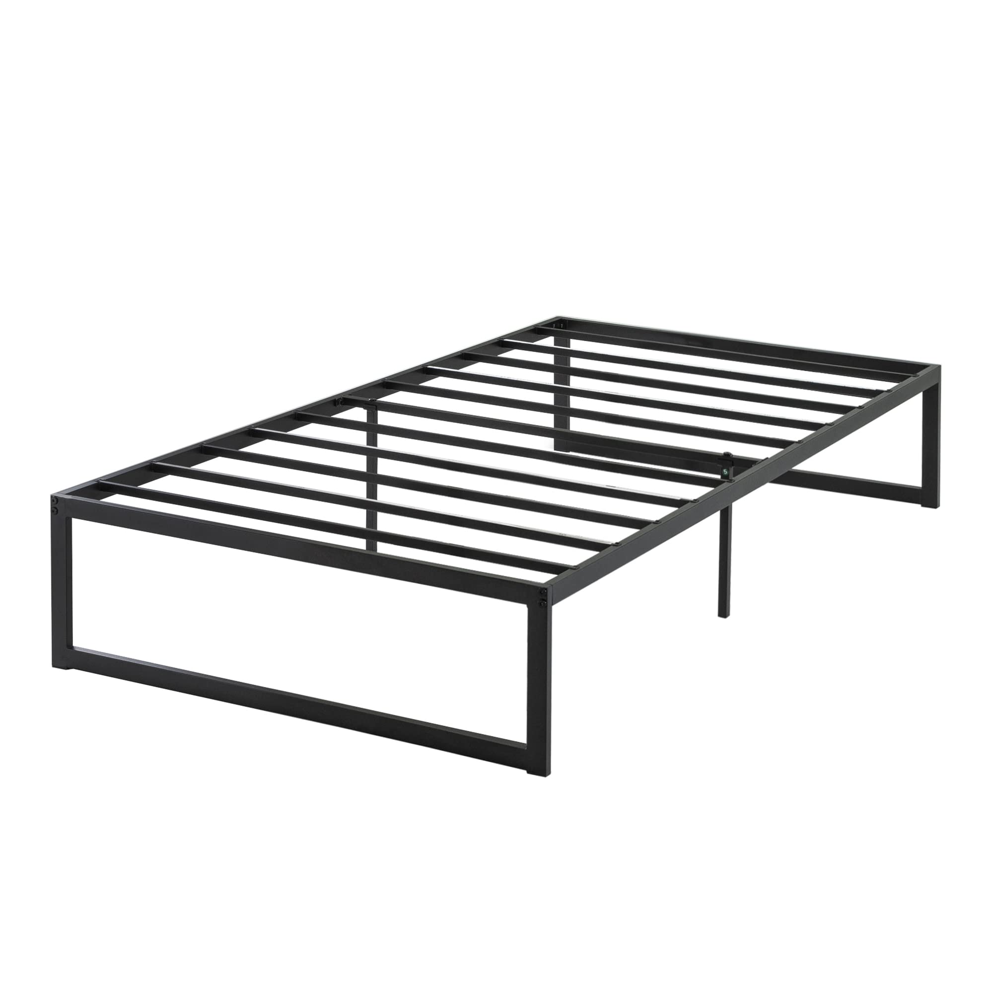 Zinus ABEL 14 Inch Platform Bed Frame, Steel Slat Support, Easy Assembly, No Box Spring Needed, Eco Friendly WonderBox(TM) Packaging, Black, Twin
