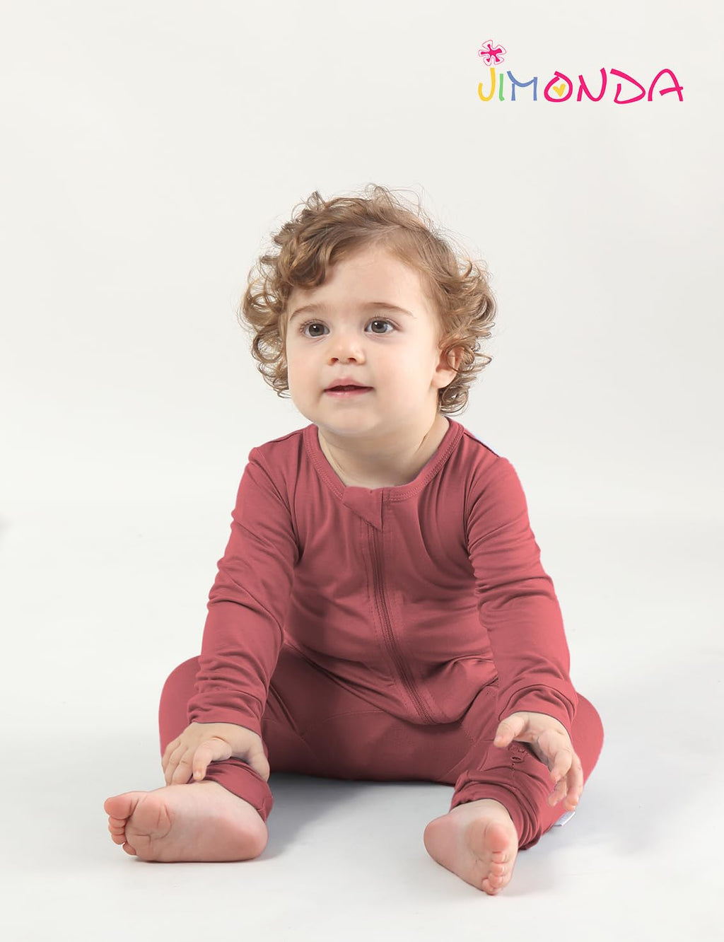 Jimonda Baby Footless Pajamas,Two Zip Closure Long Sleeve Romper,Infant Clothes Pjs 4 Pcs