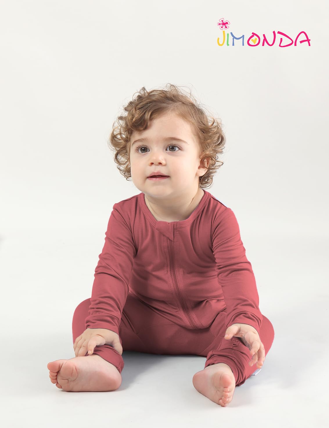 Jimonda Baby Footless Pajamas,Two Zip Closure Long Sleeve Romper,Infant Clothes Pjs 4 Pcs