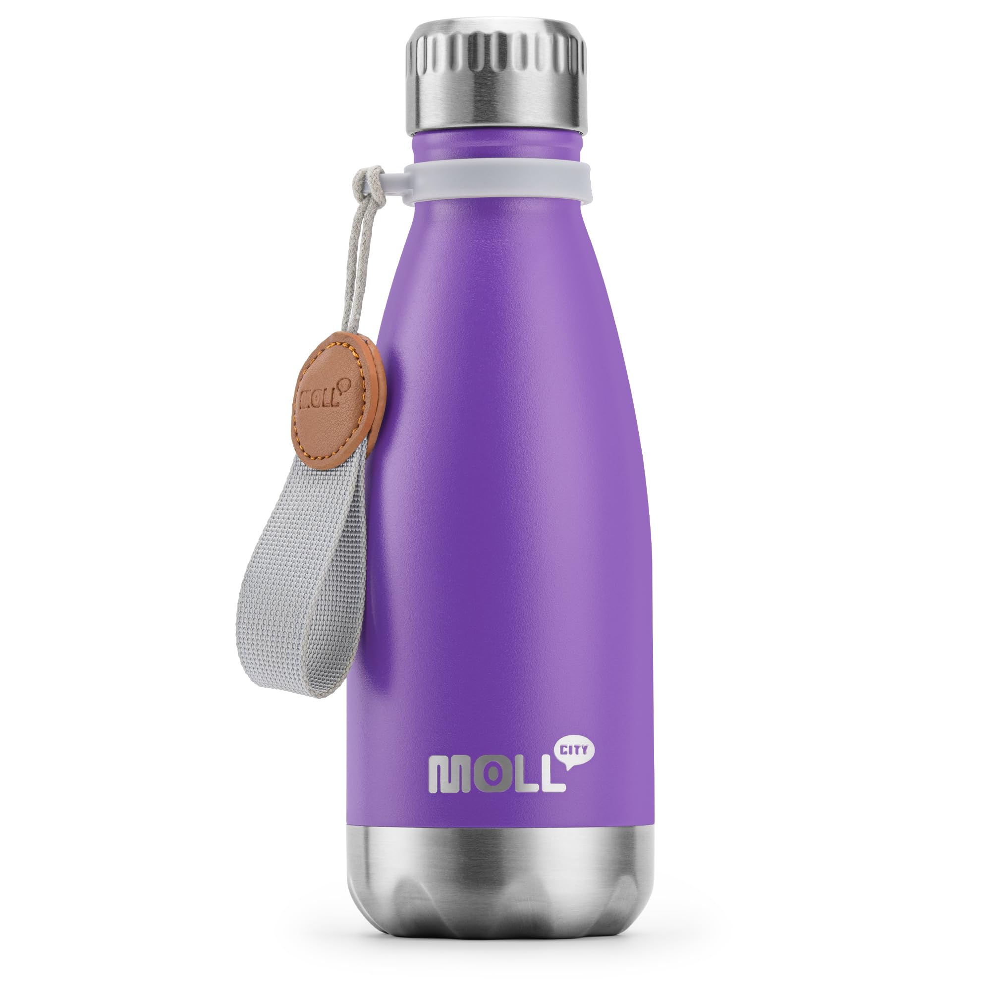 9 oz Water Bottle for Kids-Small Stainless Steel Water Bottle for School Vacuum Insulated Metal Leak Proof Cola Shape Water Flask for Boys Girls(Baby Blue)