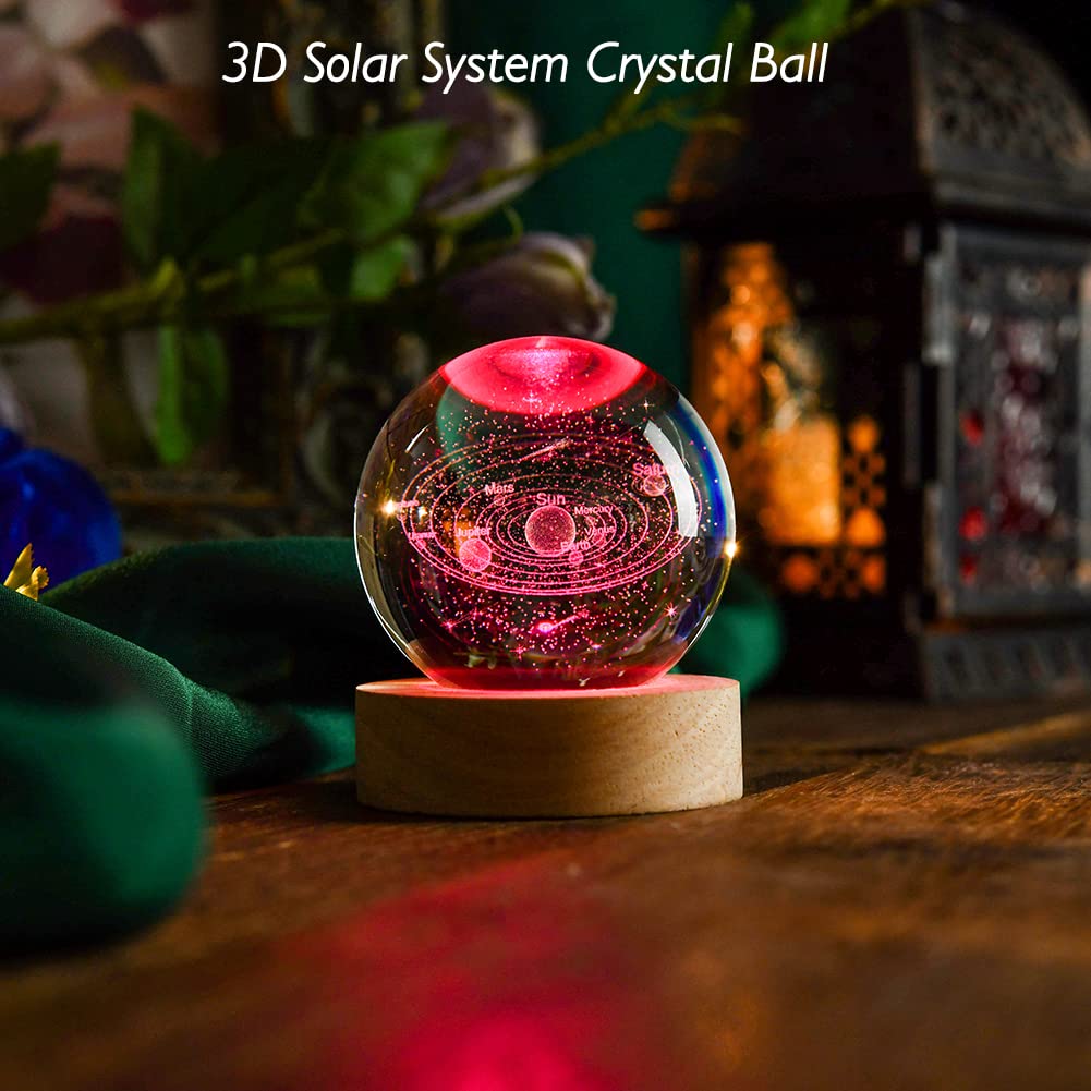 IFOLAINA Butterfly Crystal Ball Gifts Ideas for Girlfriend Wife Mom Couple Her Bithday Mothers Day 3D Butterfly on Sunflower Night Light Decorative Globes Room Decor
