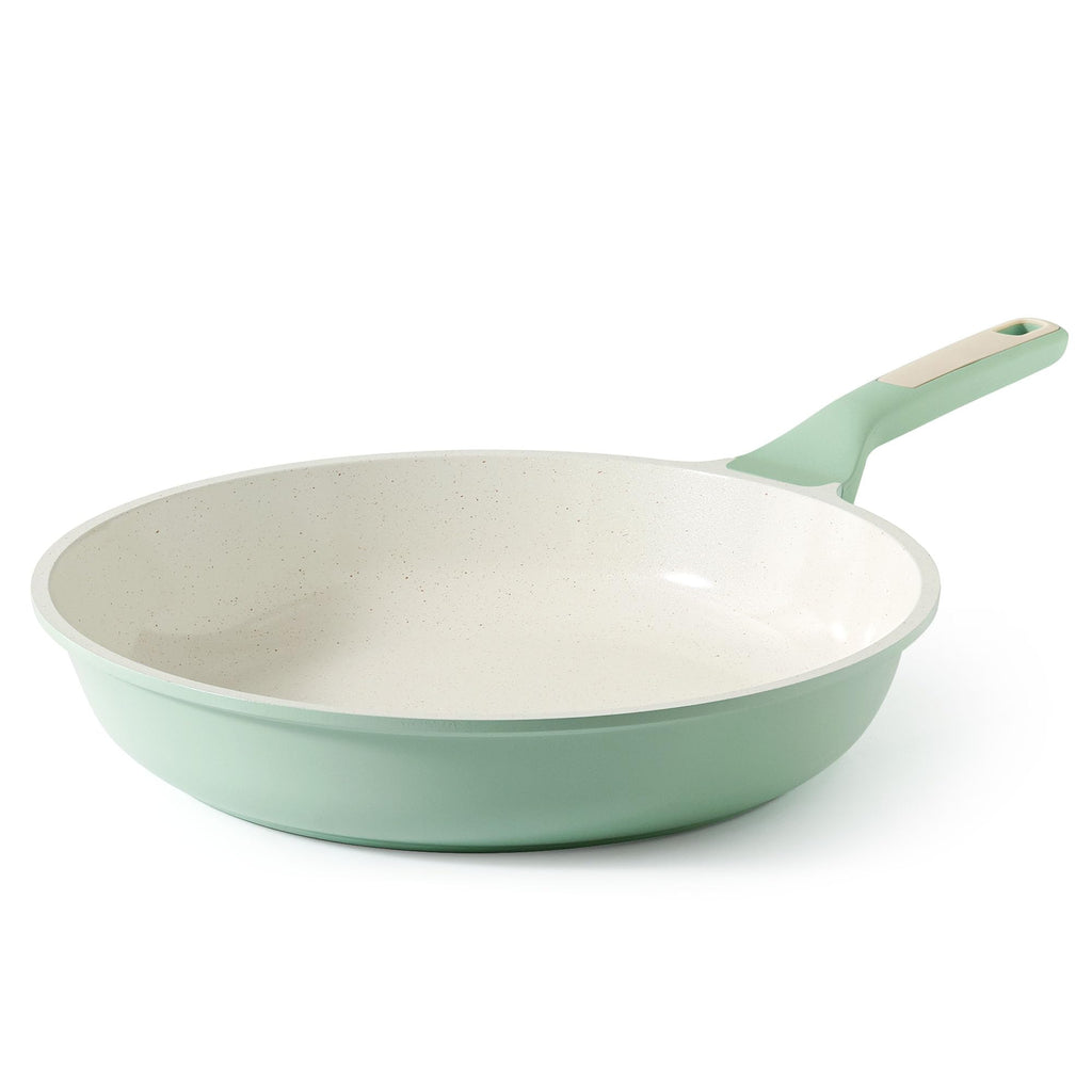 SENSARTE Nonstick Ceramic Frying Pan 8-Inch, Healthy Non Toxic Skillet, Induction Compatible Omelet Pan with Heat Resistant Handle, PFAS-Free, Cream White