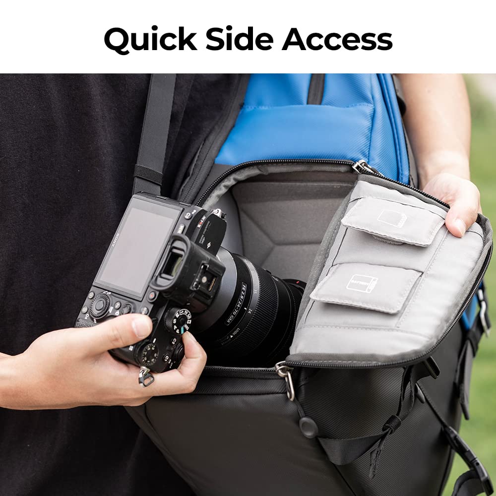K&F CONCEPT Camera Backpack, Camera Bags for Photographers Dslr Cameras Compatible for Canon Nikon Sony DJI Mavic Drone, 20L Large Capacity Bag Cover 15.6 Inch Laptop Camera Cases with Raincover