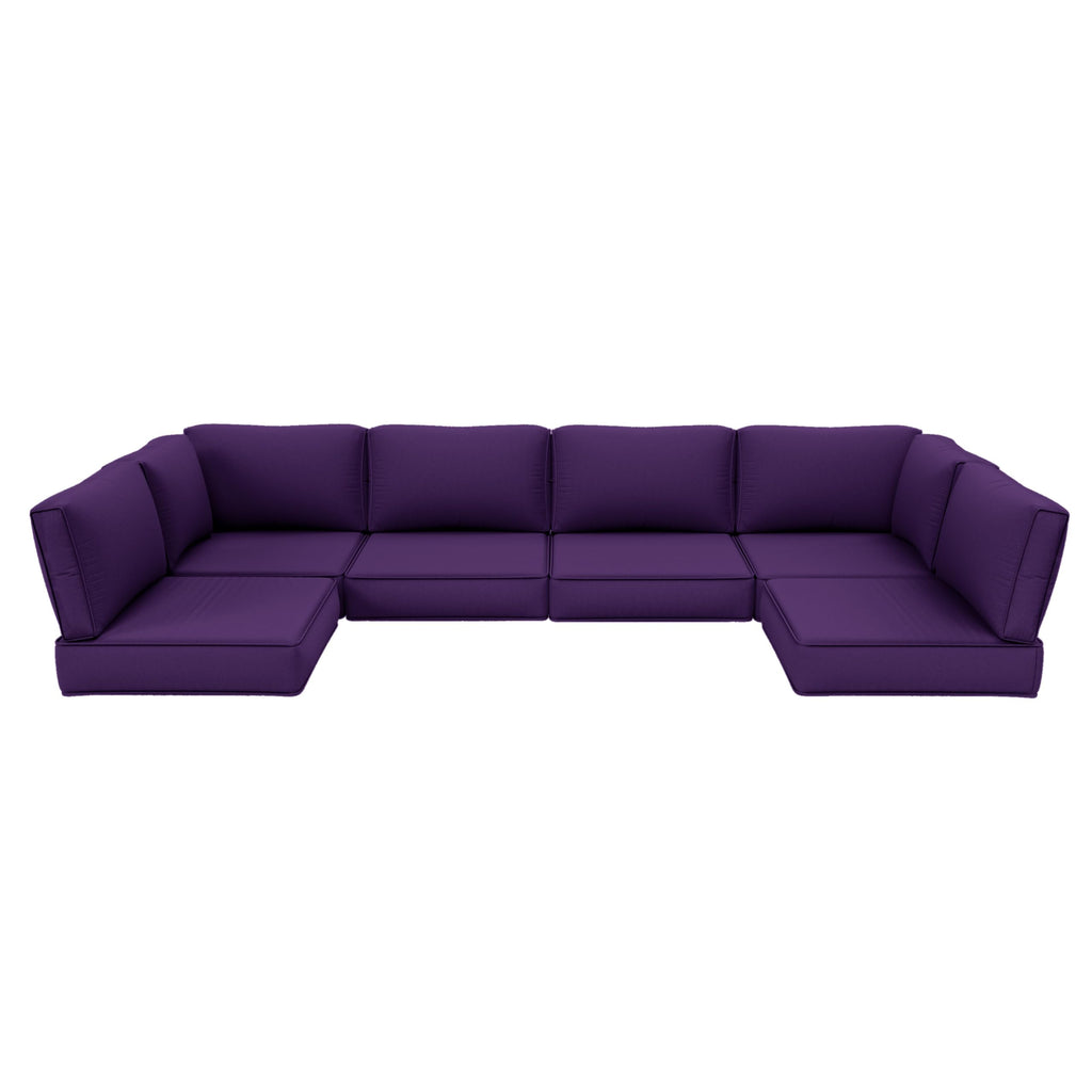 Outdoor Furniture Replacement Cushions, 5" Foam Foam High-Density, Fits 6-seat Sectional Rattan Conversation Set, 14 Piece Patio Water-Resistant Replacement Sofa Cushions, Liner&Cover