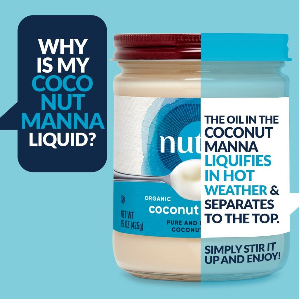 Nutiva Organic Coconut Manna Puréed Coconut Butter, 15 Oz (Pack of 2), USDA Organic, Non-GMO, Whole 30 Approved, Vegan, Gluten-Free & Keto, Creamy Spread to Boost Smoothies & Oatmeal