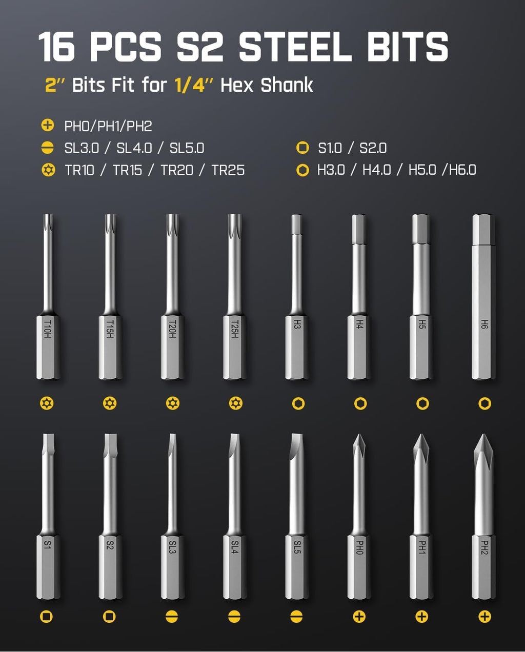 Fanttik S1 Pro Electric Screwdriver, Power Screwdriver with16 S2 Steel Bits, 3 Torque Settings, Max 6 N.m, 2000mAh Battery, LED Light & 1/4''Hex, Ideal Tool for Furniture & Gaming PC