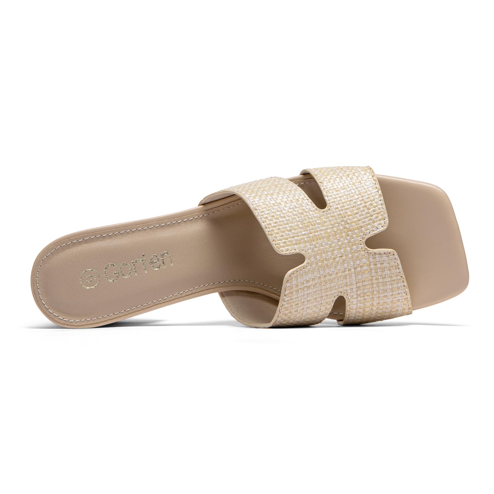 Women's Square Open Toe Sandals Low Block Chunky Heel Slip on Comfortable Casual Sandals for Daily Wear