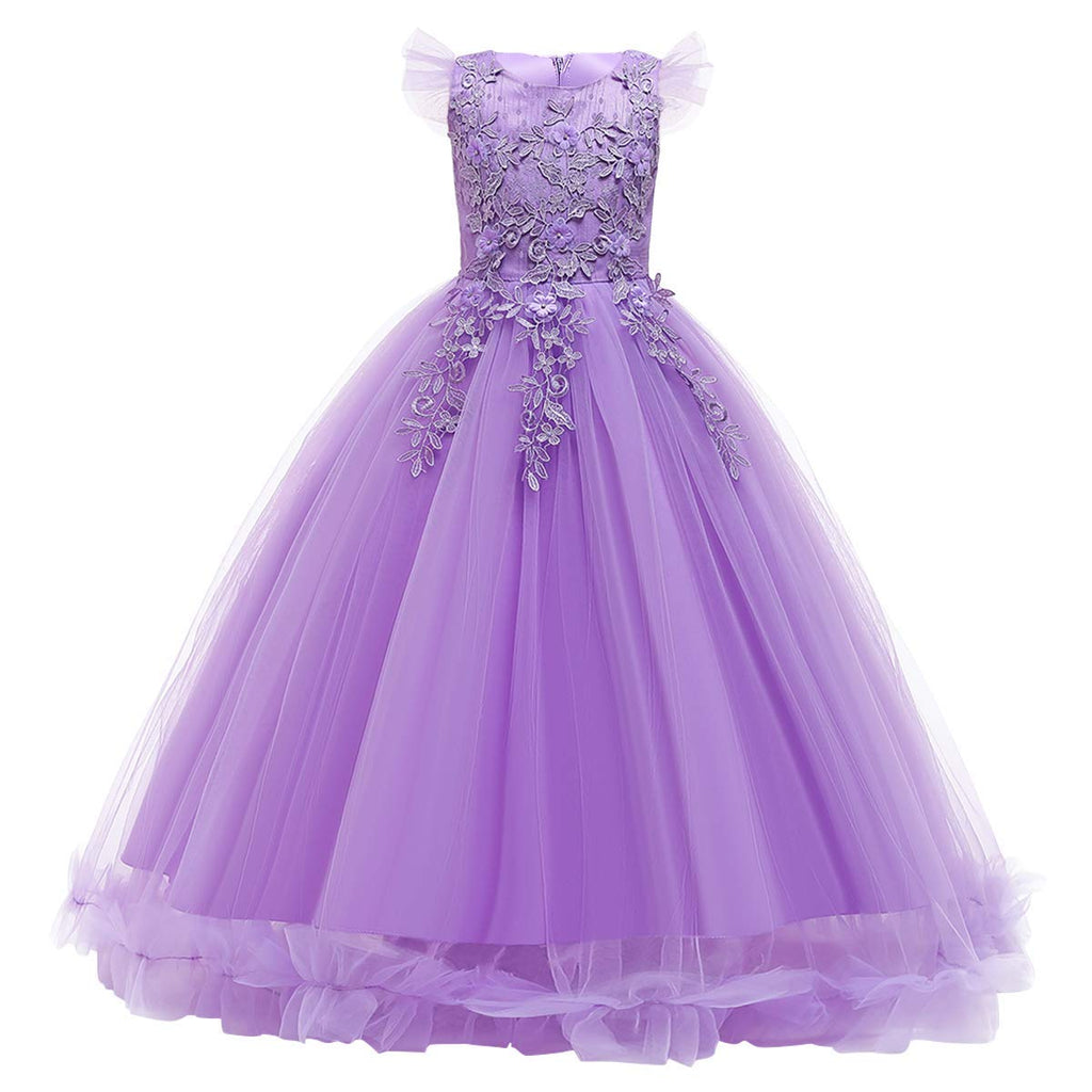 Flower Girls Maxi Dress Bridesmaid Wedding Pageant Party Princess Communion Floral Boho Vintage Lace Dance Gown