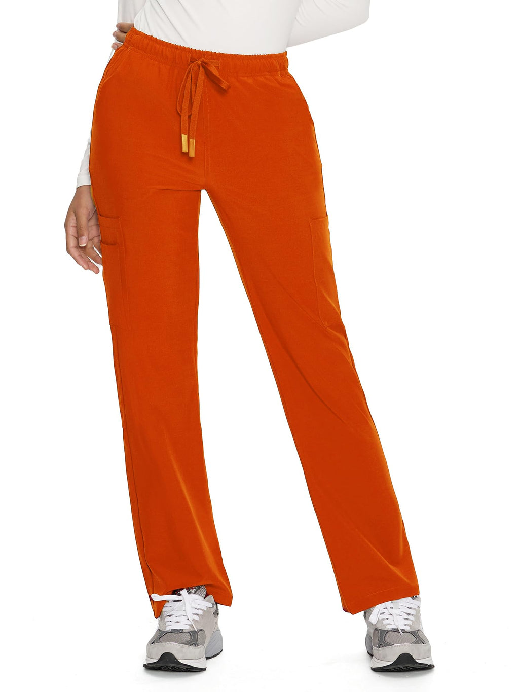 COZYFIT Straight Leg Scrub Pants for Women, Drawstring Soft Stretch, Anti-Wrinkle Women's Scrub Pants with 6 Pockets