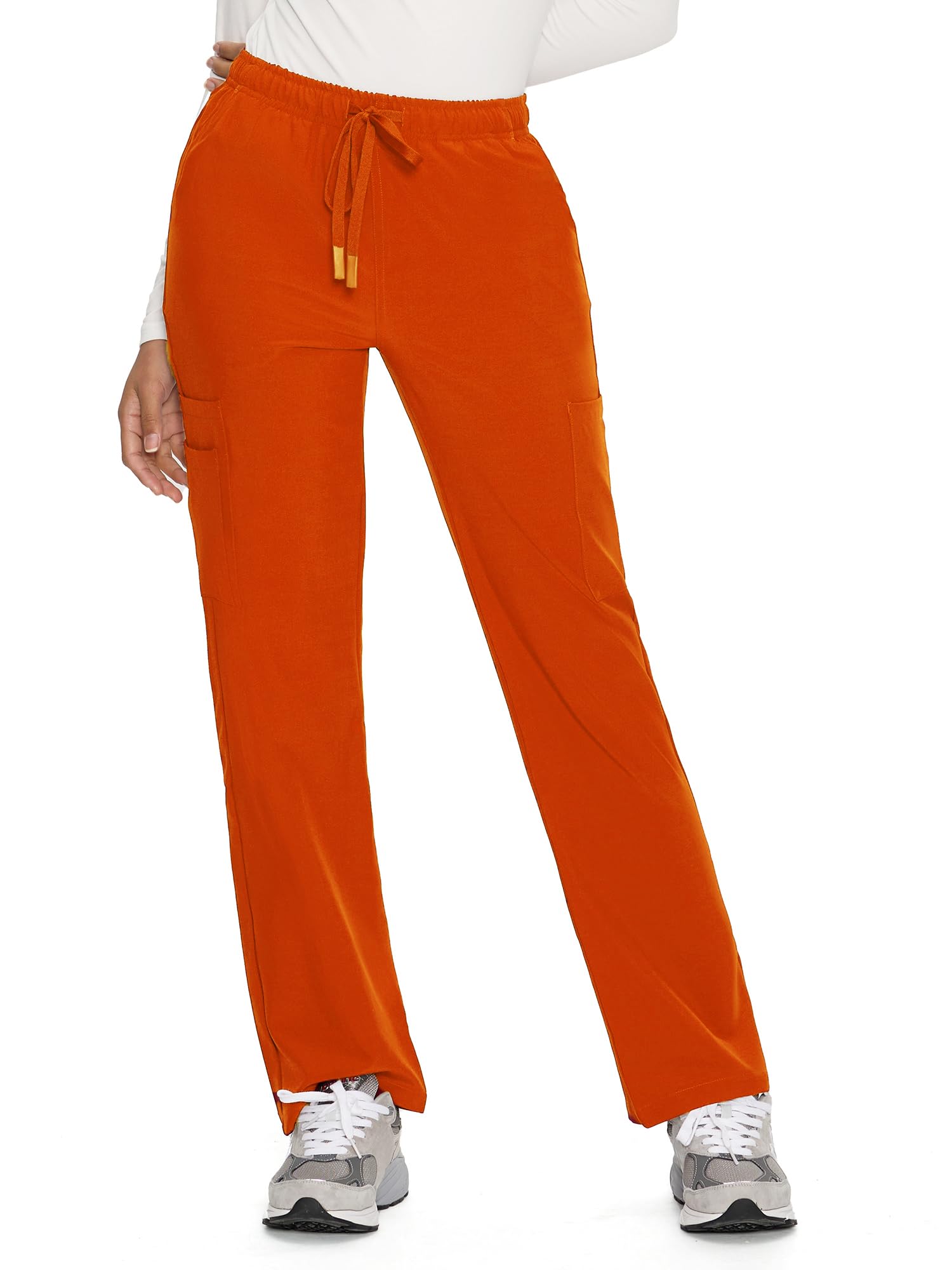 COZYFIT Straight Leg Scrub Pants for Women, Drawstring Soft Stretch, Anti-Wrinkle Women's Scrub Pants with 6 Pockets