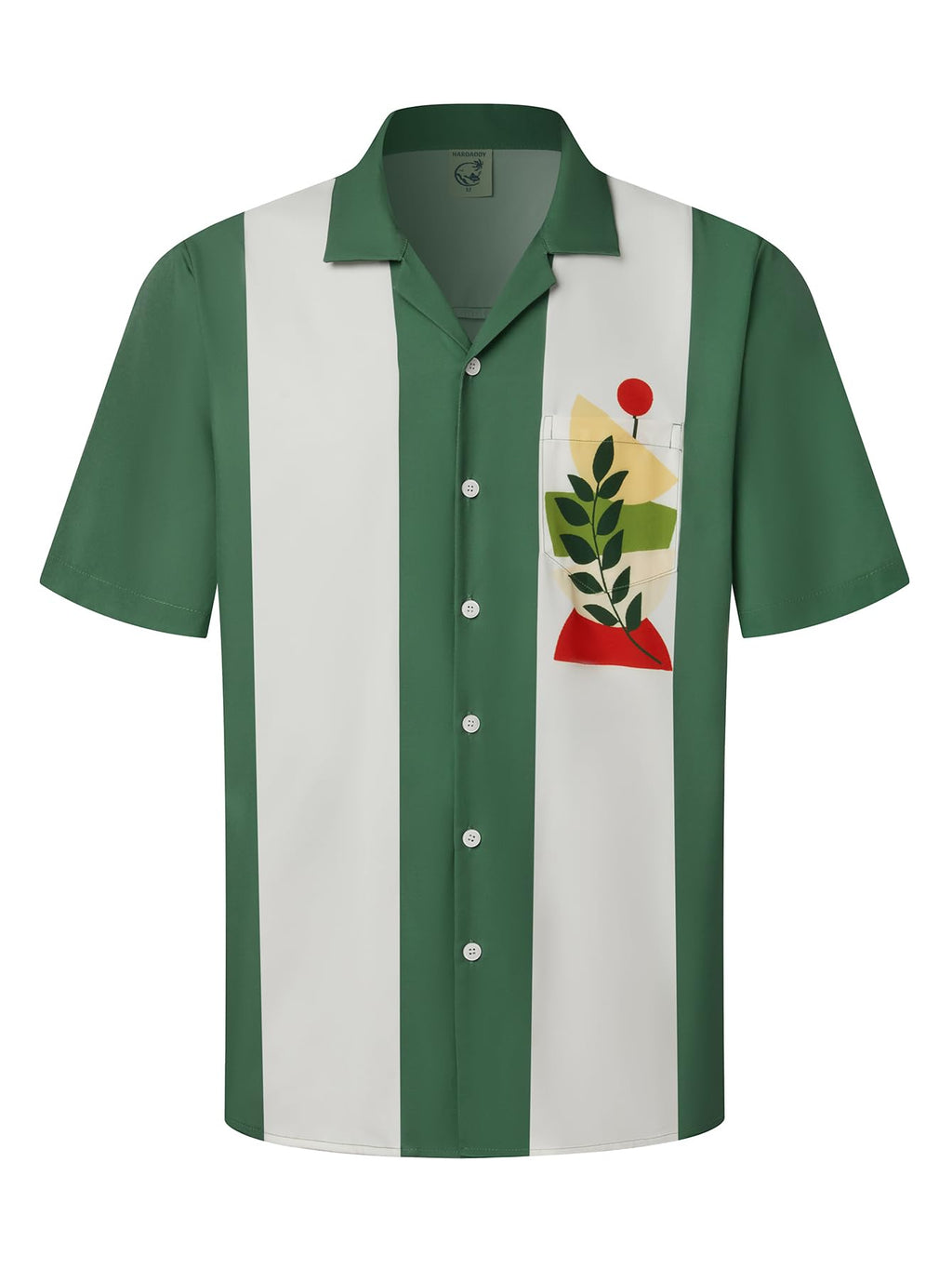 Hardaddy Men's Camp Collar Retro Vintage Bowling Button Down Shirt with Pocket Casual Short Sleeve Beach Shirts Summer