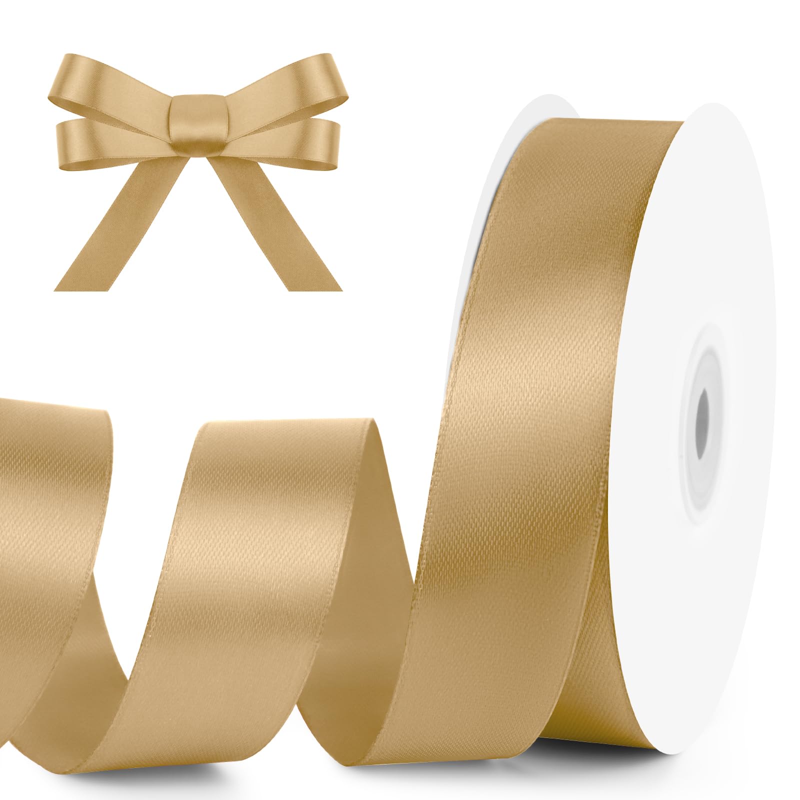 1" Wide x 100 Yards Single Face Polyester Satin Ribbon, Satin Ribbon for Crafts, Gift, Hair Bows, Wedding Party Decoration, Bow Making & Other Projects (Apple Green)