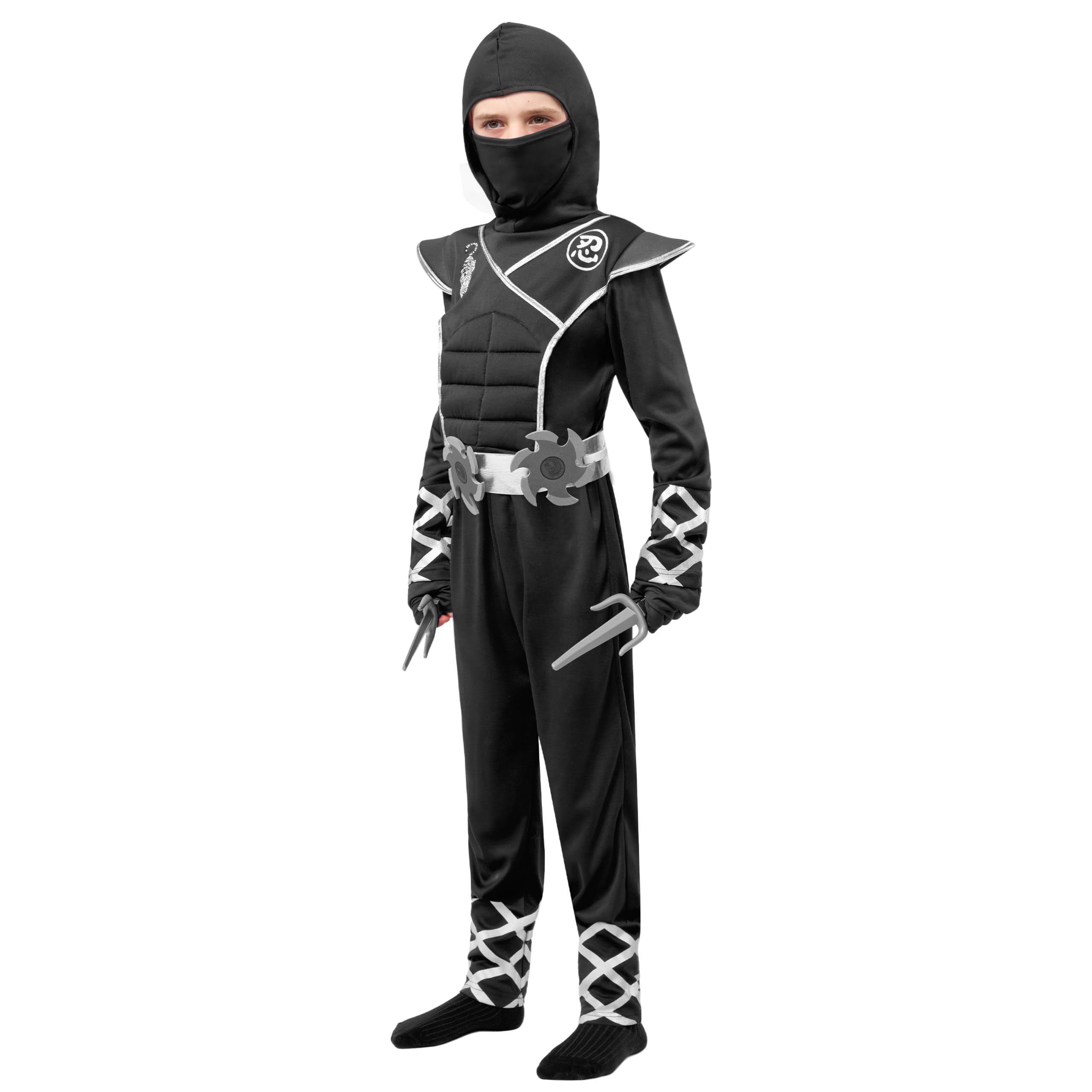 Spooktacular Creations Halloween Ninja Costume, Ninja Outfit Set for Kids, Halloween Costumes for Boys Dress Up Party