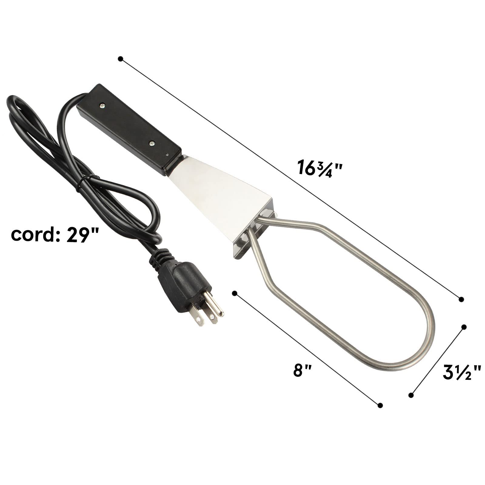 600W Electric Charcoal Starter Fire Lighter for BBQ Grill Smoker Fireplace, Firepit, Stove - Quickly Ignite Coals Briquettes Without Lighter Fluid or Matches - 29 Inch Power Cord
