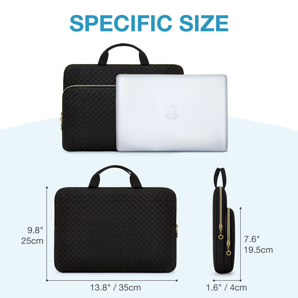 BAGSMART Laptop Case Compatible with 13-13.3 inch Notebook,Compatible with MacBook Pro 14 Inch,MacBook Air,Protective Carrying Bag with Pocket,Handles, Beige