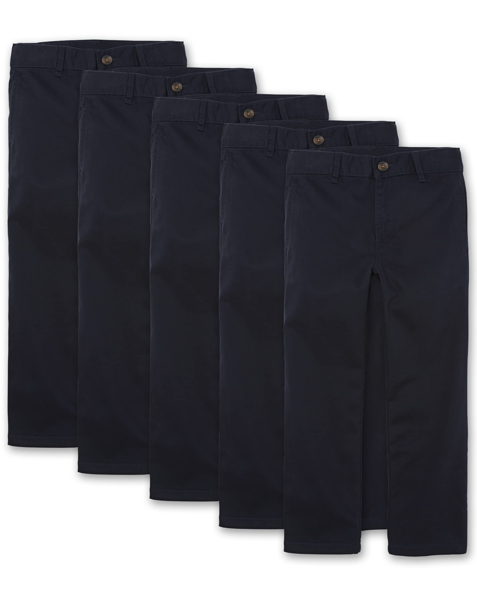 The Children's Place Boys' Stretch Relaxed Straight Chino Pants, Multipacks