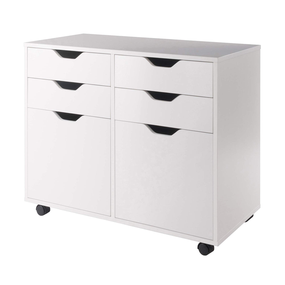 Winsome Halifax Mobile Storage Cabinet with Doors & Drawers, Stylish & Functional Home Storage Cabinet for Filing, Kitchen Organization, Moveable Furniture for Office, Dorms, Apartments