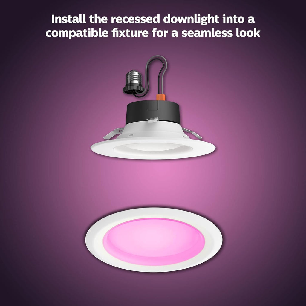 Philips Hue Smart Retrofit Recessed 5/6 Inch LED Downlight 1 Pack - White Ambiance Warm-to-Cool White Light 1100LM - Indoor Control with Hue App - Works with Alexa, Google Assistant and Apple Homekit