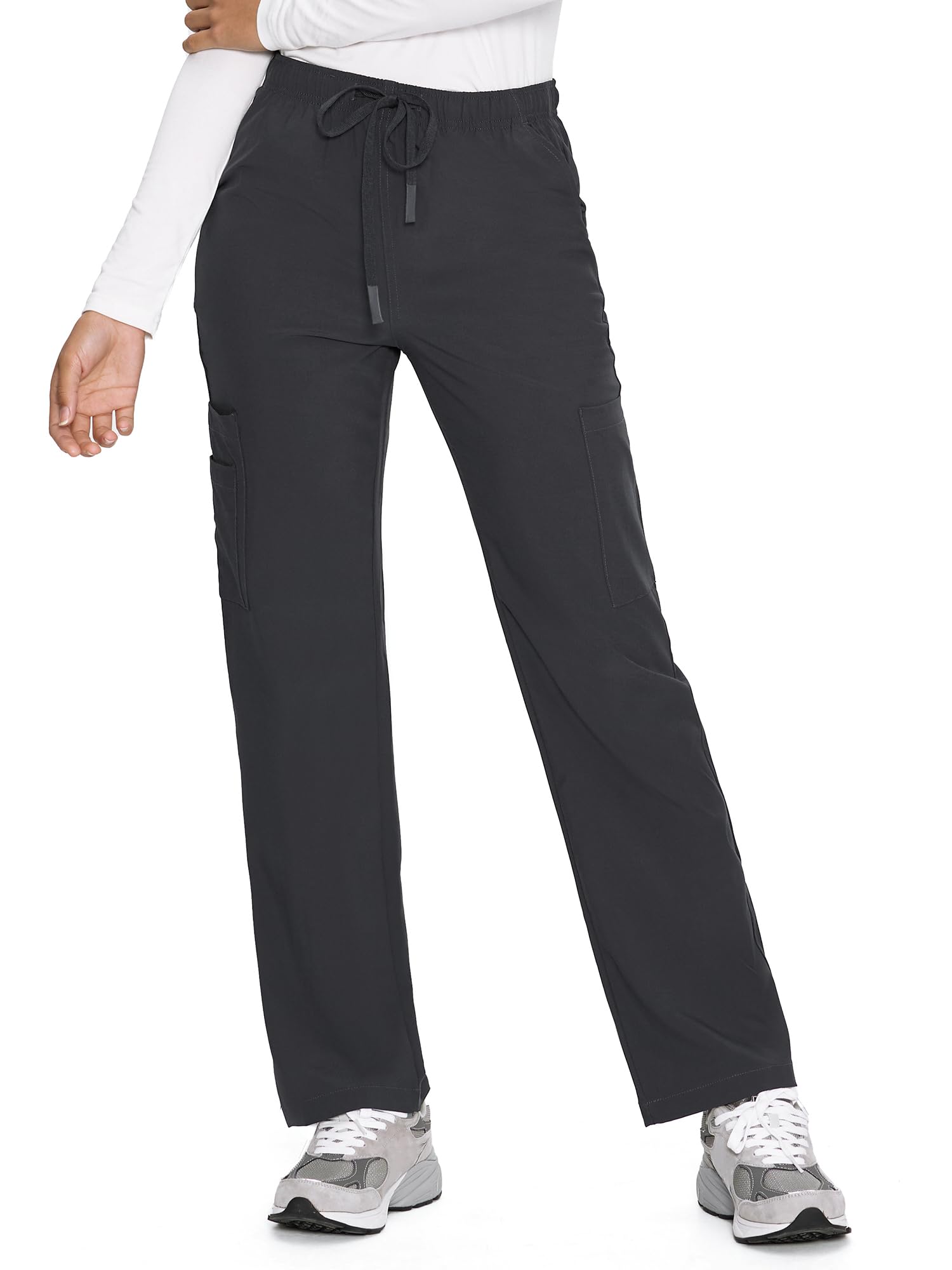 COZYFIT Straight Leg Scrub Pants for Women, Drawstring Soft Stretch, Anti-Wrinkle Women's Scrub Pants with 6 Pockets
