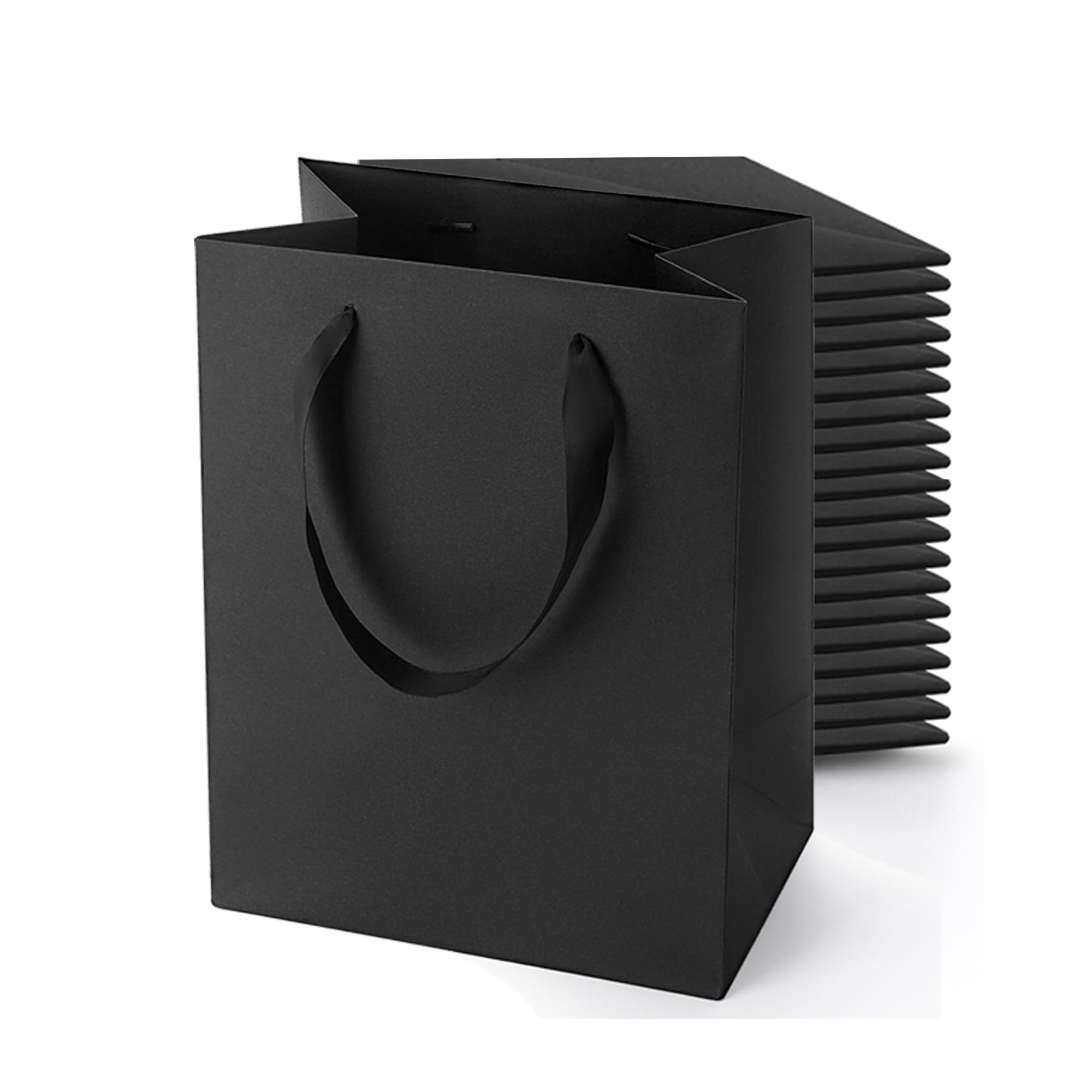 Argivean Black Gift Bags With Handles: 14pcs Medium Gift Bags Bulk 8x5x10 Inch For Wedding Party Birthday Business (M,14)