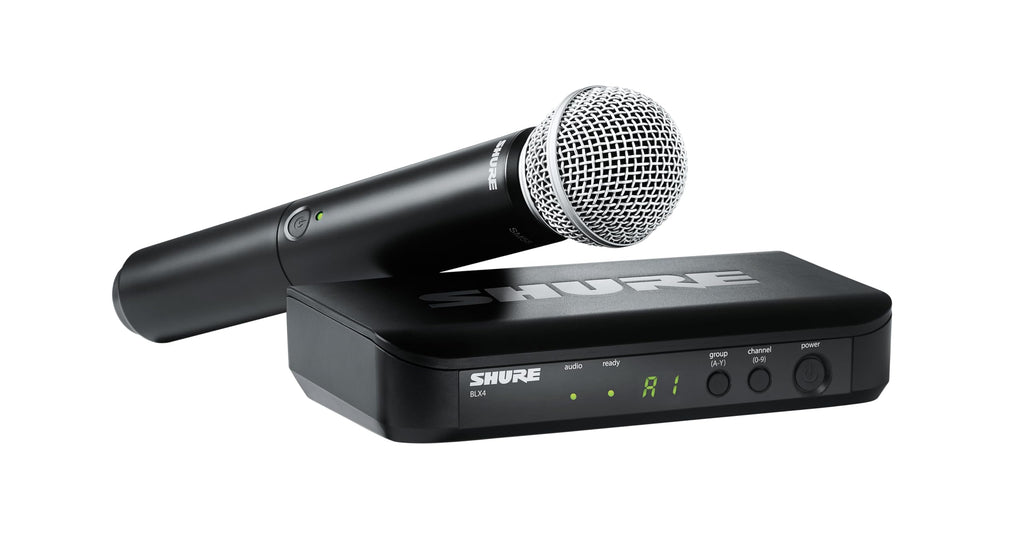 Shure BLX24/SM58 Wireless Microphone System - 14-Hour Battery Life, 300 ft Range, UHF | Includes SM58 Handheld Vocal Mic, Single Channel Receiver | H9 Band (BLX24/SM58-H9)