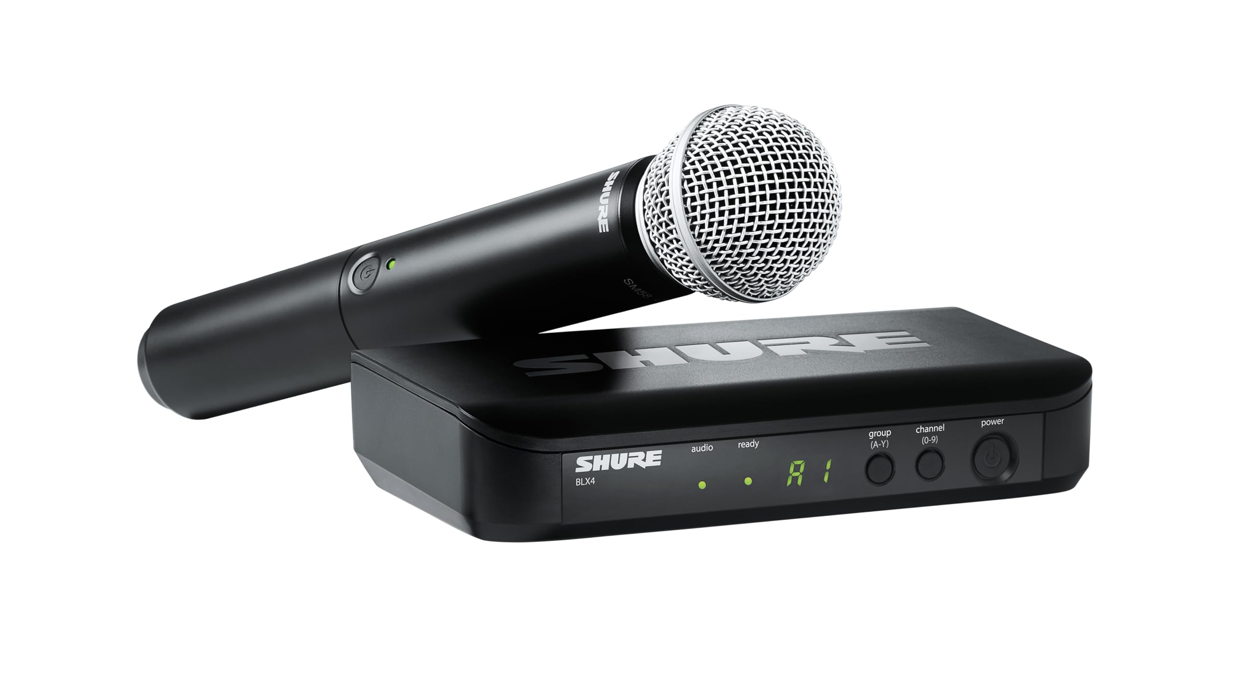 Shure BLX24/SM58 Wireless Microphone System - 14-Hour Battery Life, 300 ft Range, UHF | Includes SM58 Handheld Vocal Mic, Single Channel Receiver | H9 Band (BLX24/SM58-H9)