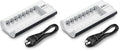 EBL AA AAA Battery Charger, 8-Bay Individual Charger for NiMH NiCD Rechargeable Batteries with AC Plug Fast Charging