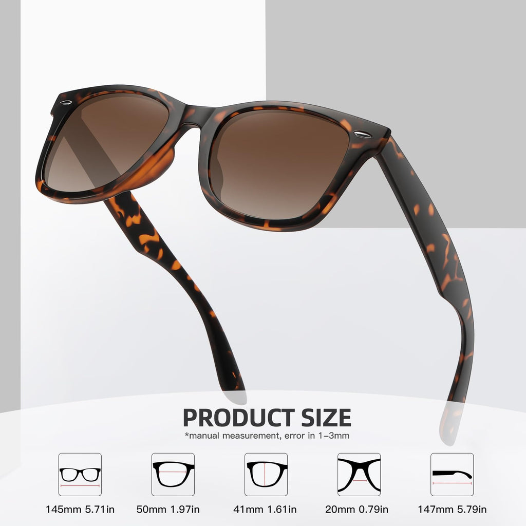 MEETSUN Retro Polarized Sunglasses for Women Men Classic Mirror Lens Driving Trendy Sun Glasses UV Protection (3 Pack)