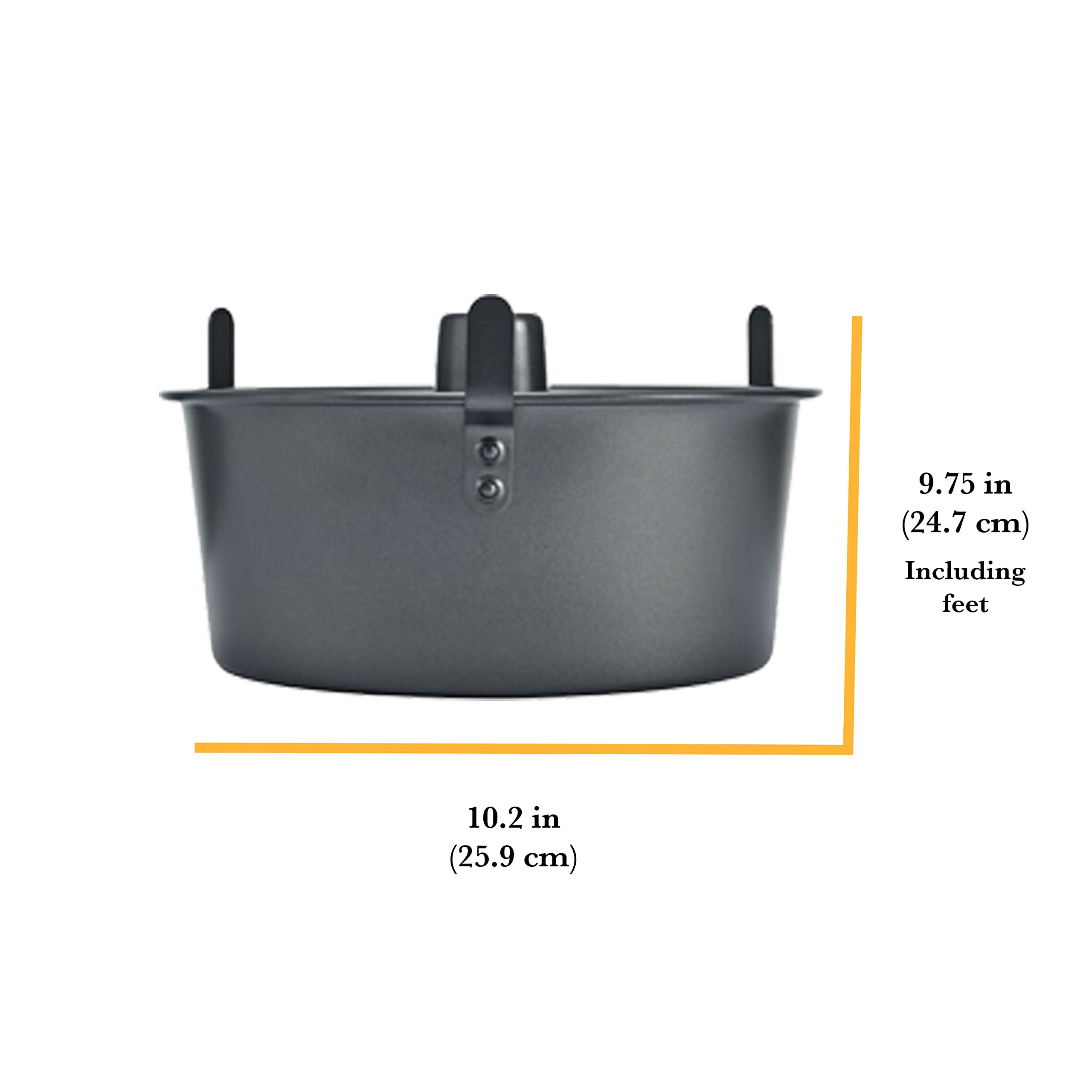 Chicago Metallic Angel Food Cake Pan with Cooling Feet, 2-Piece Nonstick Tube Pan, 9.5 Inch Carbon Steel, Perfect for Pound and Sponge Cakes