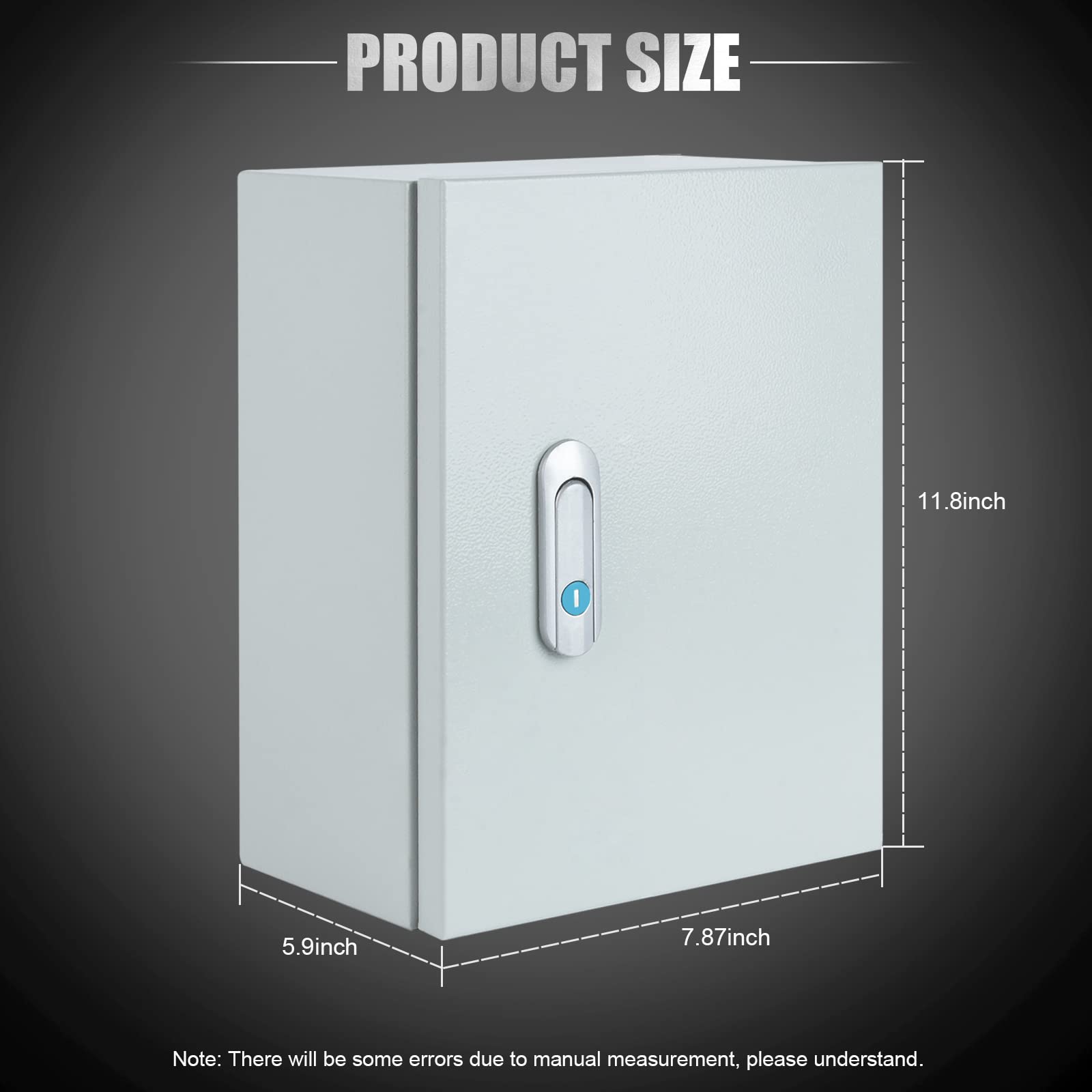 Steel Electrical Junction Box, Indoor&Outdoor Electrical Enclosure Box, Wall Mounted Waterproof&Dustproof Metal Box, Universal Electric Equipment Enclosure Box with Safety Locks and Mounting Plates
