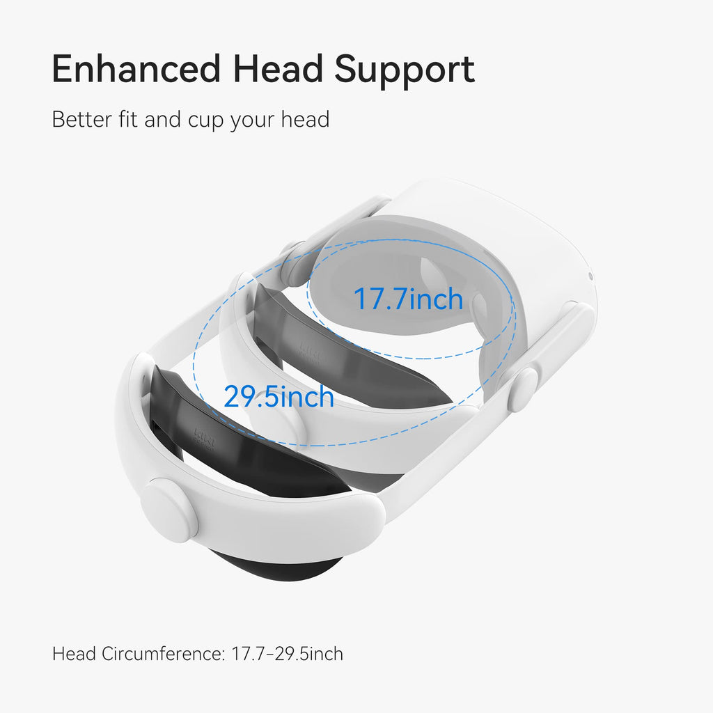 KIWI design K2 Comfort Head Strap Accessories Compatible with Oculus/Meta Quest 2, Elite Strap Replacement for Enhanced Support of VR Headset, NOT for Meta Quest 3/3S