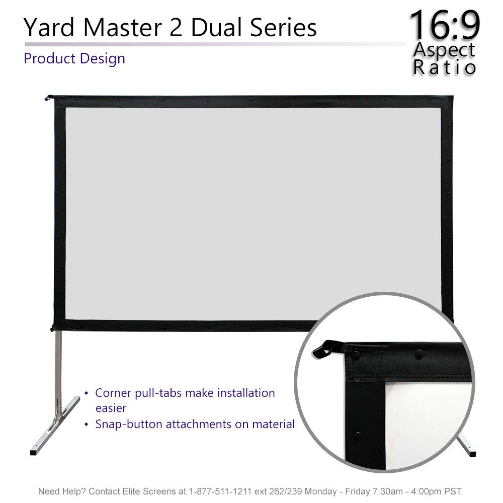 Elite Screens 100-inch Wraith Veil DUAL, 16:9, 0.8 Gain, 150° Viewing Angle, Front & Rear Projection Screen, Yardmaster 2 OMS100H2-Dual
