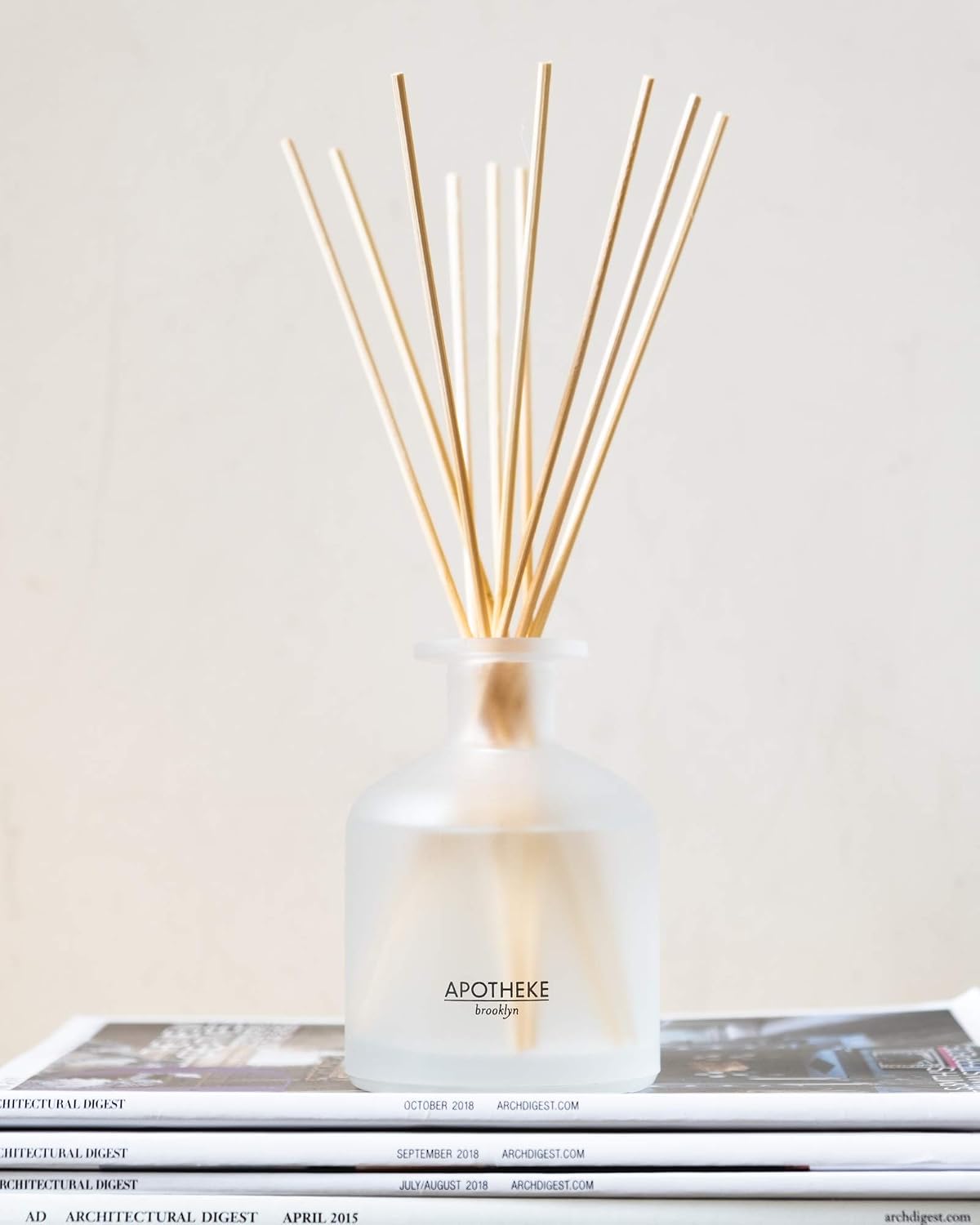 Apotheke Luxury Scented Reed Diffuser for Home - 6.7 Fl Oz Essential Oil Aromatherapy - 10 Rattan Scent Sticks Room Diffuser - Long-Lasting Fragrance for Bedroom, Home, Bathroom