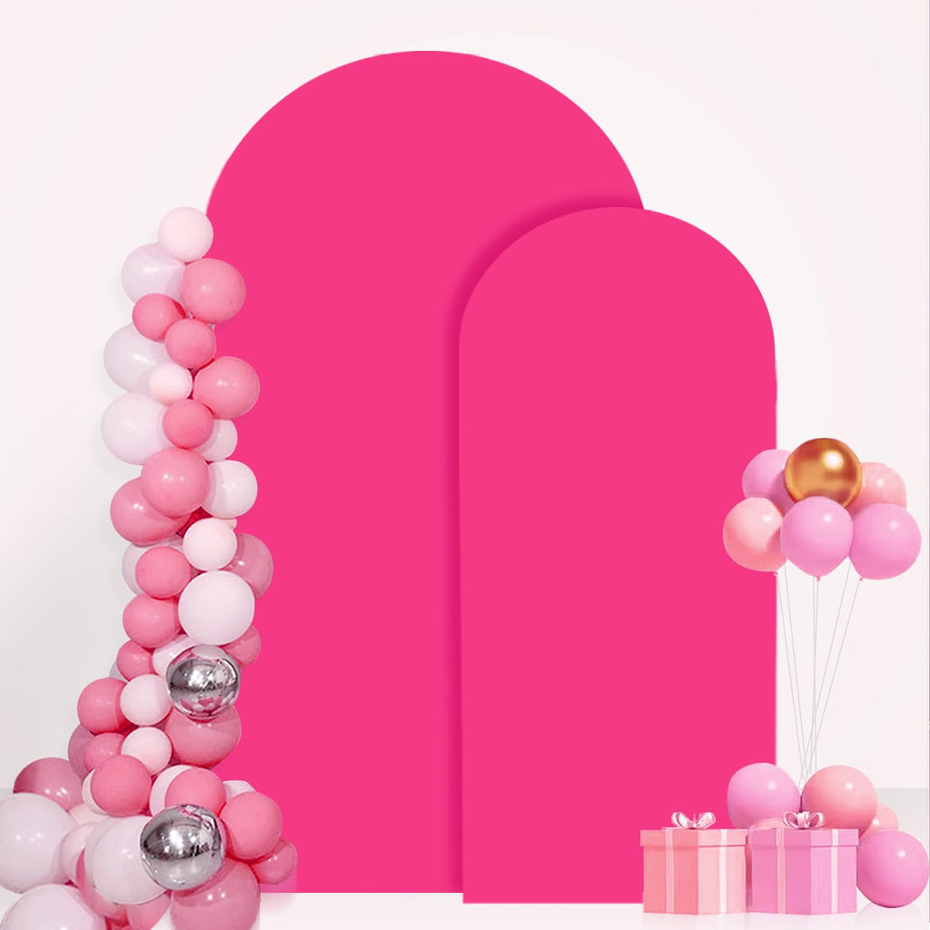 FANPROMS Beige Arch Backdrop Cover Set of 3 Wedding Arch Cover 4x5x6FT Round Top Arch Stand Cover for Fitted Arch Covers Spandex Backdrop Covers Set for Wedding Party Ceremony Decorations