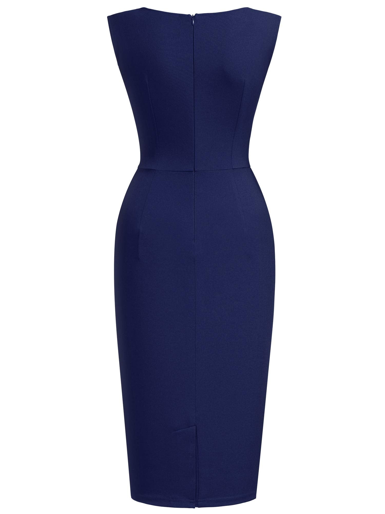Miusol Women's Retro Ruffle Style Slim Work Pencil Dress