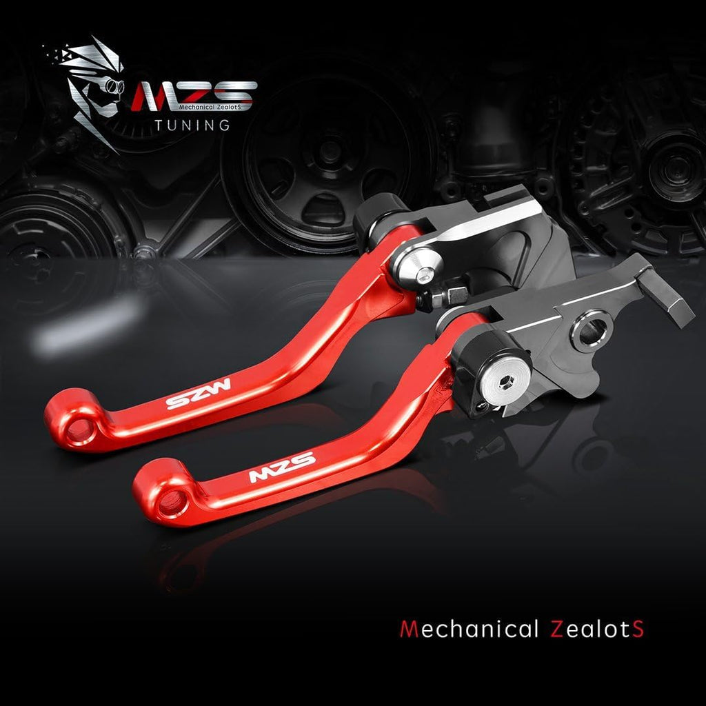 MZS Black Dirt Bike Brake Clutch Levers Pivot Adjustable CNC Compatible with YZ65 2018-2025 / YZ80 YZ85 2015-2025