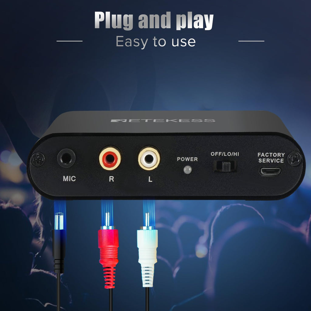 Retekess TA003 Silent Disco System, Silent Disco Transmitter, 3 Channels,Plug and Play, 300m Range for House Party, Fitness and School (1 Transmitter)