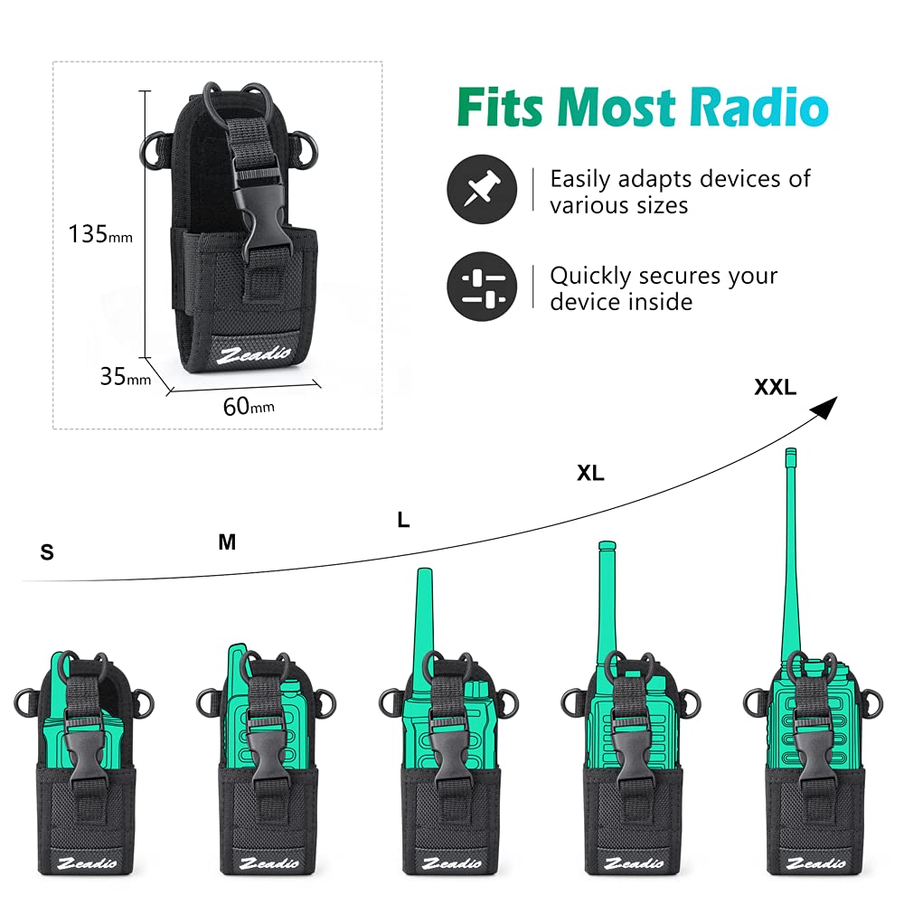 Zeadio Versatile Two-Way Radio Case, Universal Durable Holster Pouch Case Holder for Two-Way Radio Walkie Talkies (ZNC-D, Pack of 1)