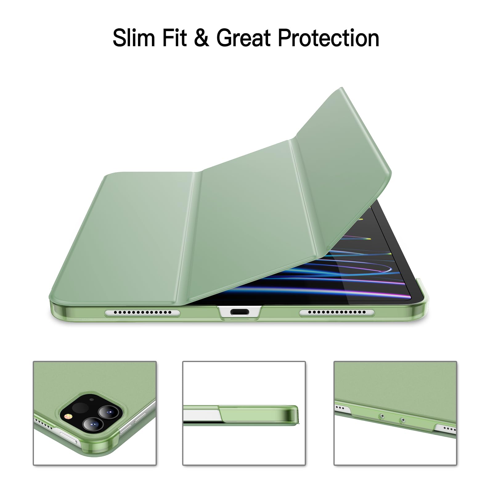 JETech Case ONLY for iPad Pro 11-Inch, 2022/2021/2020/2018 Model, Compatible with Pencil, Cover Auto Wake/Sleep (Black)