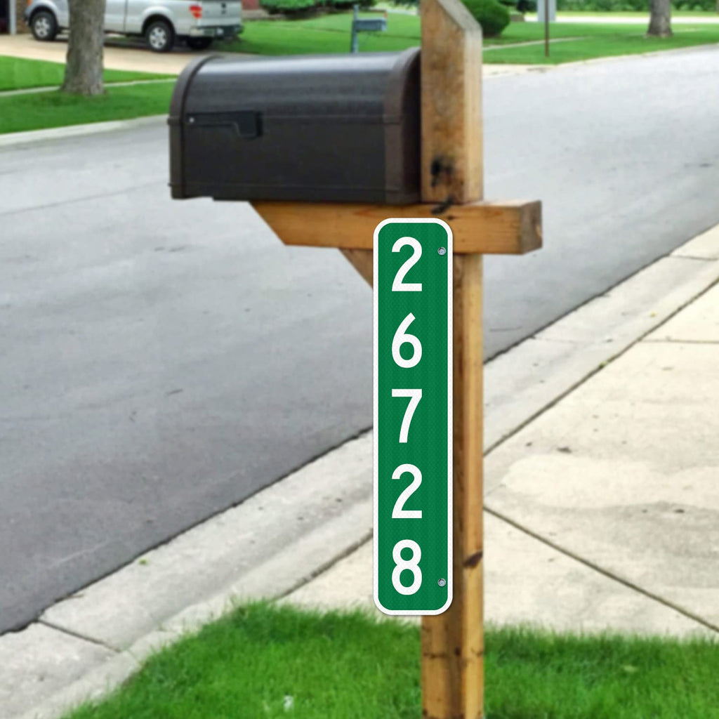 911 Address Number Sign, Custom Emergency Reflective Mailbox Sign, Visible Day & Night, Ideal for Driveway, Multi Unit Buildings and House, 6x12 Inches, 3M EGP Reflective .040 Aluminum, Fade Resistant,