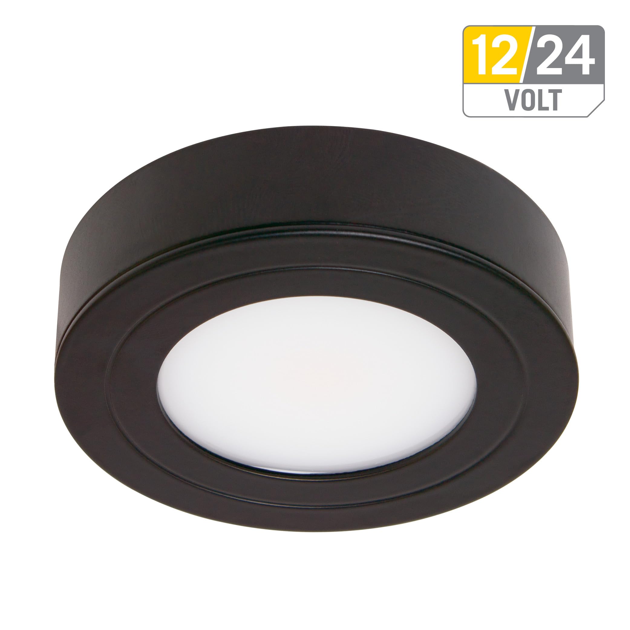 Armacost Lighting PureVue Dimmable Under Cabinet LED Puck Light, 4000K (Bright-White Light), 2.75 Inch, White Finish - 223412