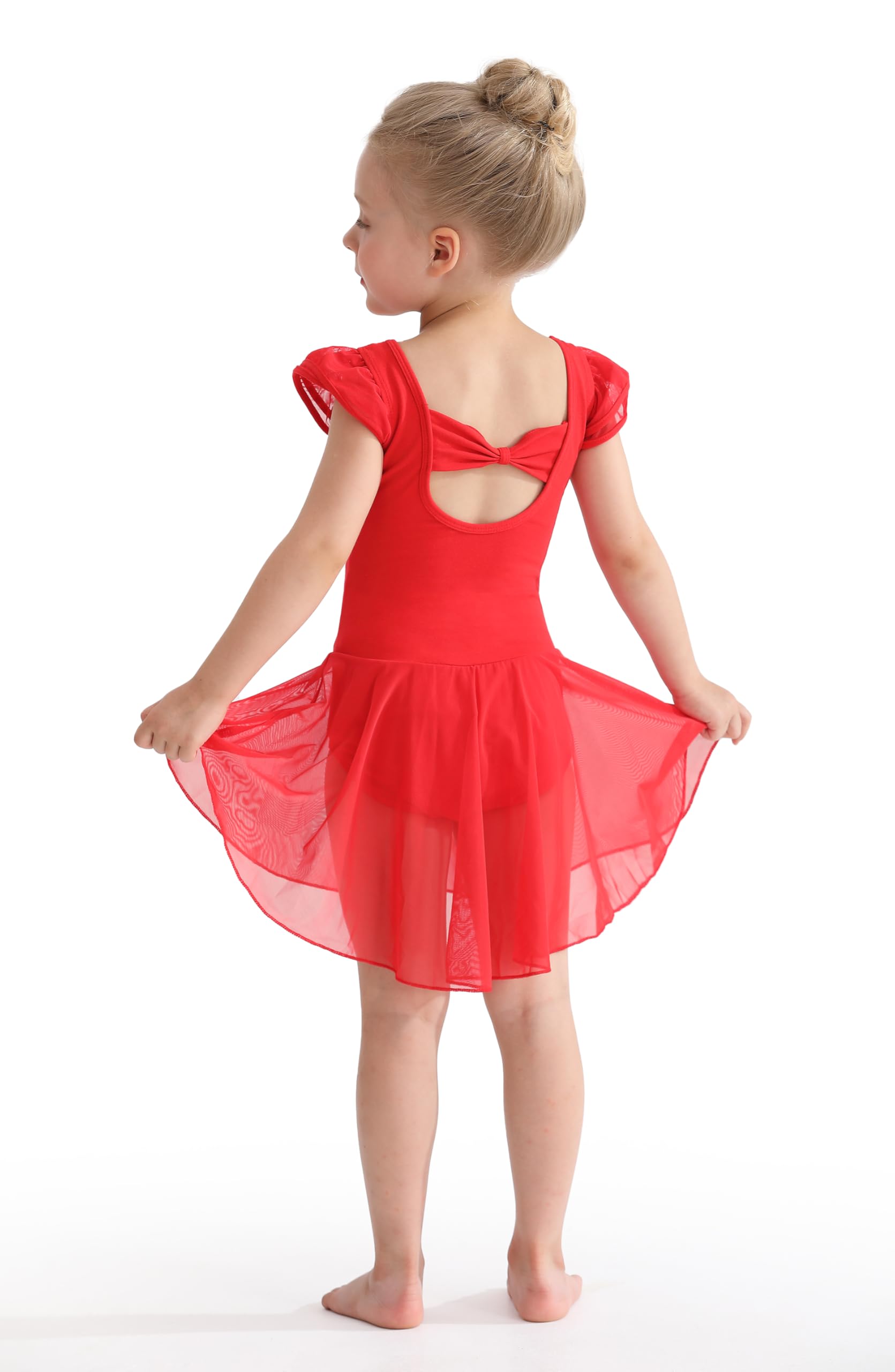 Mecceos Ballet Leotards for Girls Toddler Dance Leotards Short/Long Sleeve Skirt Ballerina Outfits