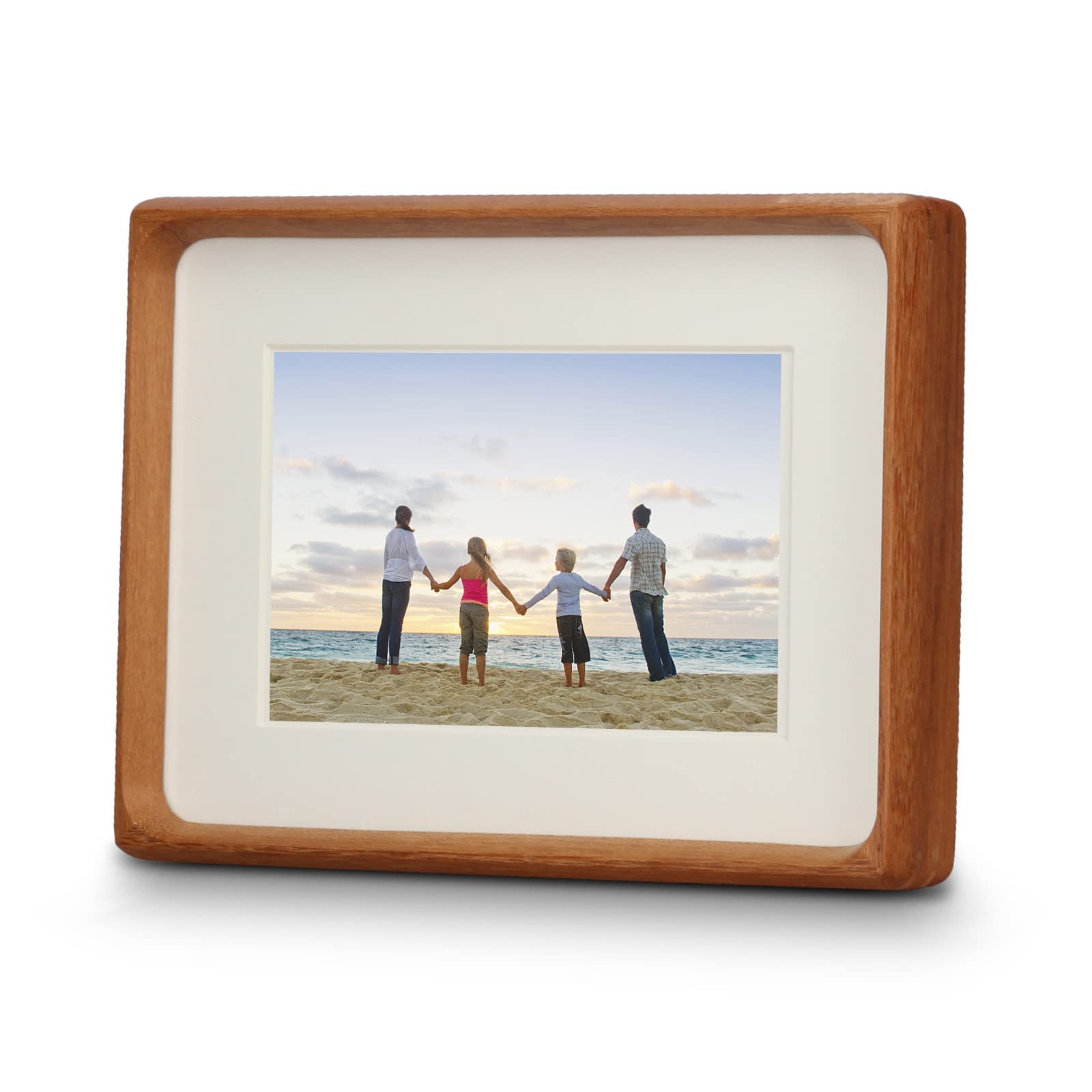 Mini Wood Picture Frame,Small Picture Frames 2x3 with Tiny Mat | Cute Polaroid Picture Frame,Teak Solid Natural Wood Tiny Photo Frame, Tabletop and Wall Mounting
