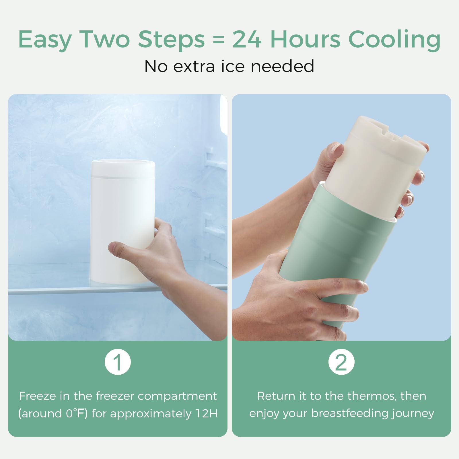 Momcozy 22oz Portable Breast Milk Cooler for Outdoor, 360°Total Cooling for 24Hours, Larger Capacity Travel Breastmilk Chiller with 2pcs Baby Bottles for Breastmilk Storage, Breastfeeding Essentials